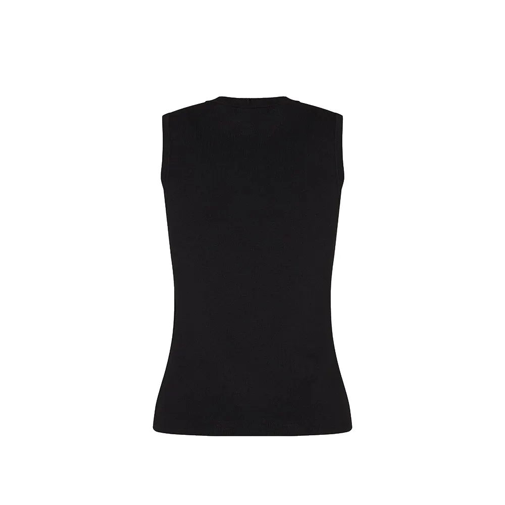Armani Exchange Armani Exchange Kadın Normal Kalıp AX Logo İşlemeli Yuvarlak Yakalı Siyah Atlet XW001448 AF10352-UC001