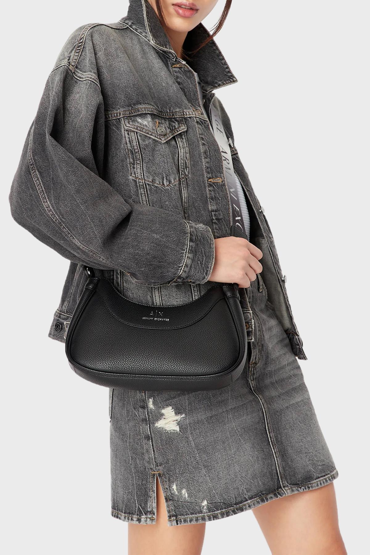 Armani Exchange Armani Exchange Kadın Askısı Çıkarılabilir Marka Logolu Sade ve Şık Siyah Omuz Çantası 942883 CC783-00020