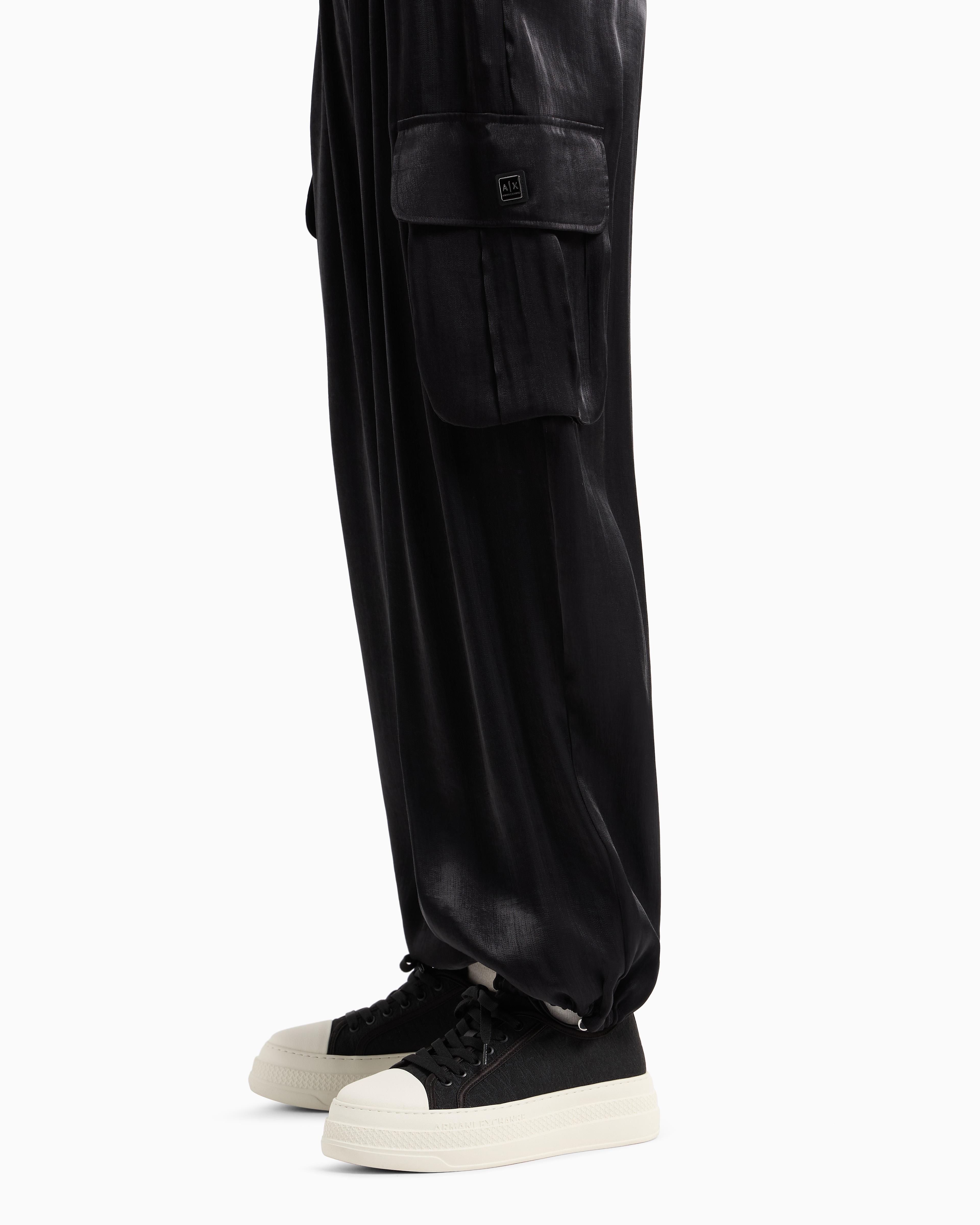 ARMANI EXCHANGE Armani Exchange Kadın Jogger Stil Bel Ve Paça Uçları Lastikli Yan Cep Siyah Pantolon XW000139 AF10839-UC001