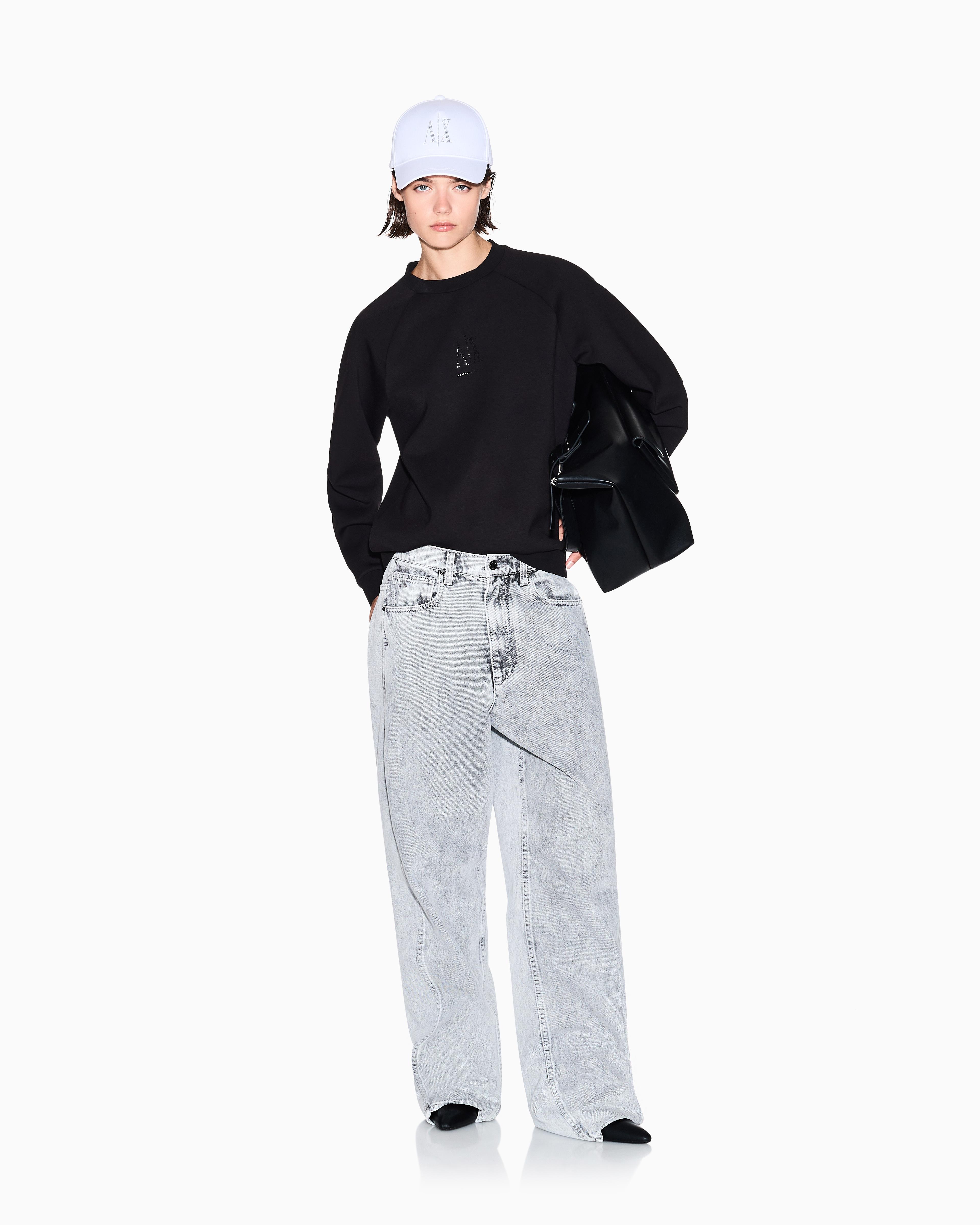 Armani Exchange Armani Exchange Kadın Regular Fit Bisiklet Yaka Uzun Kol Pamuklu Siyah Sweatshirt XW000826 AF13397-UC001