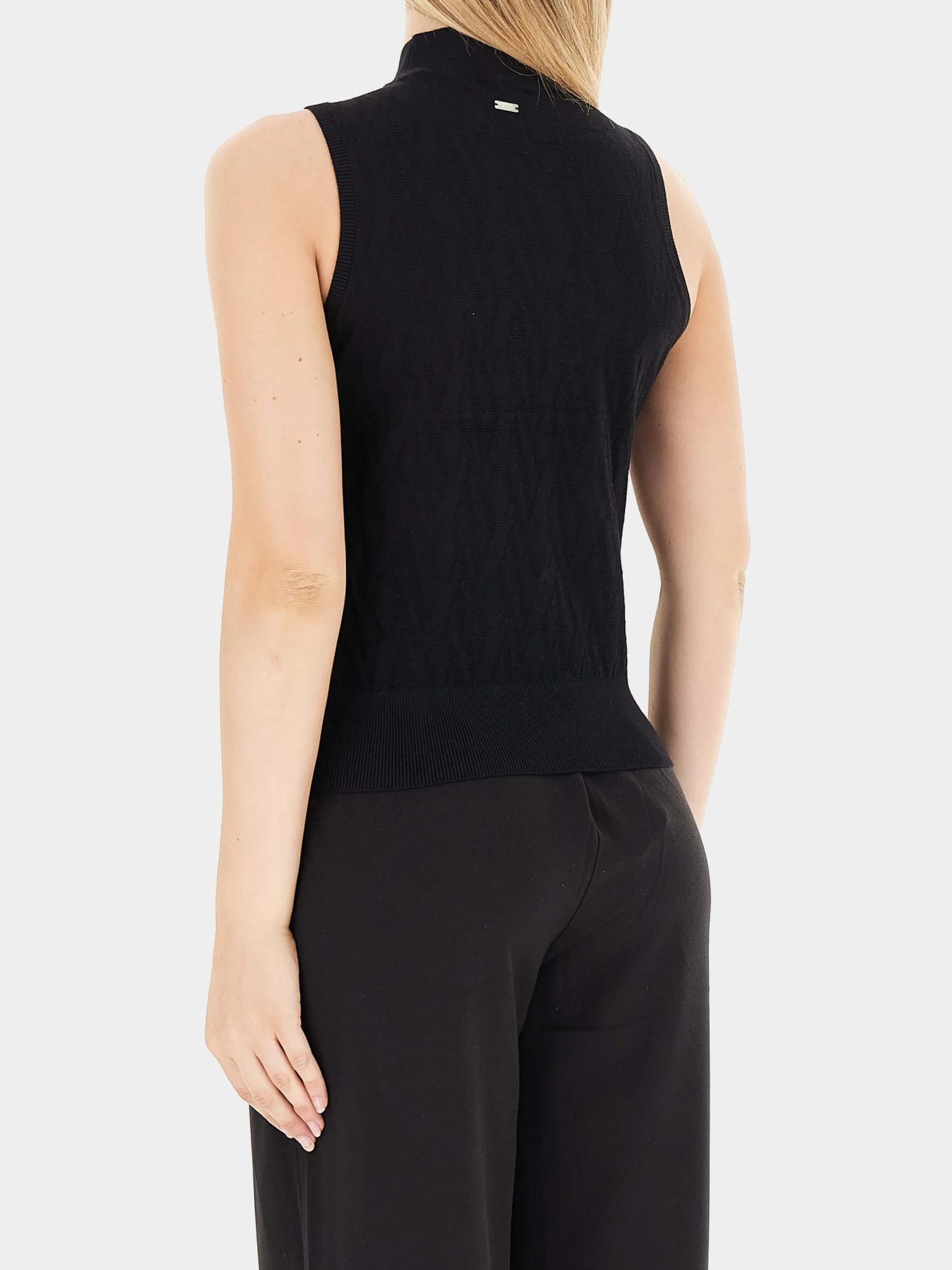 Armani Exchange Armani Exchange Kadın Dar Kalıp Balıkçı Yaka Kolsuz Siyah Kazak XW001318 AF16619-FC101