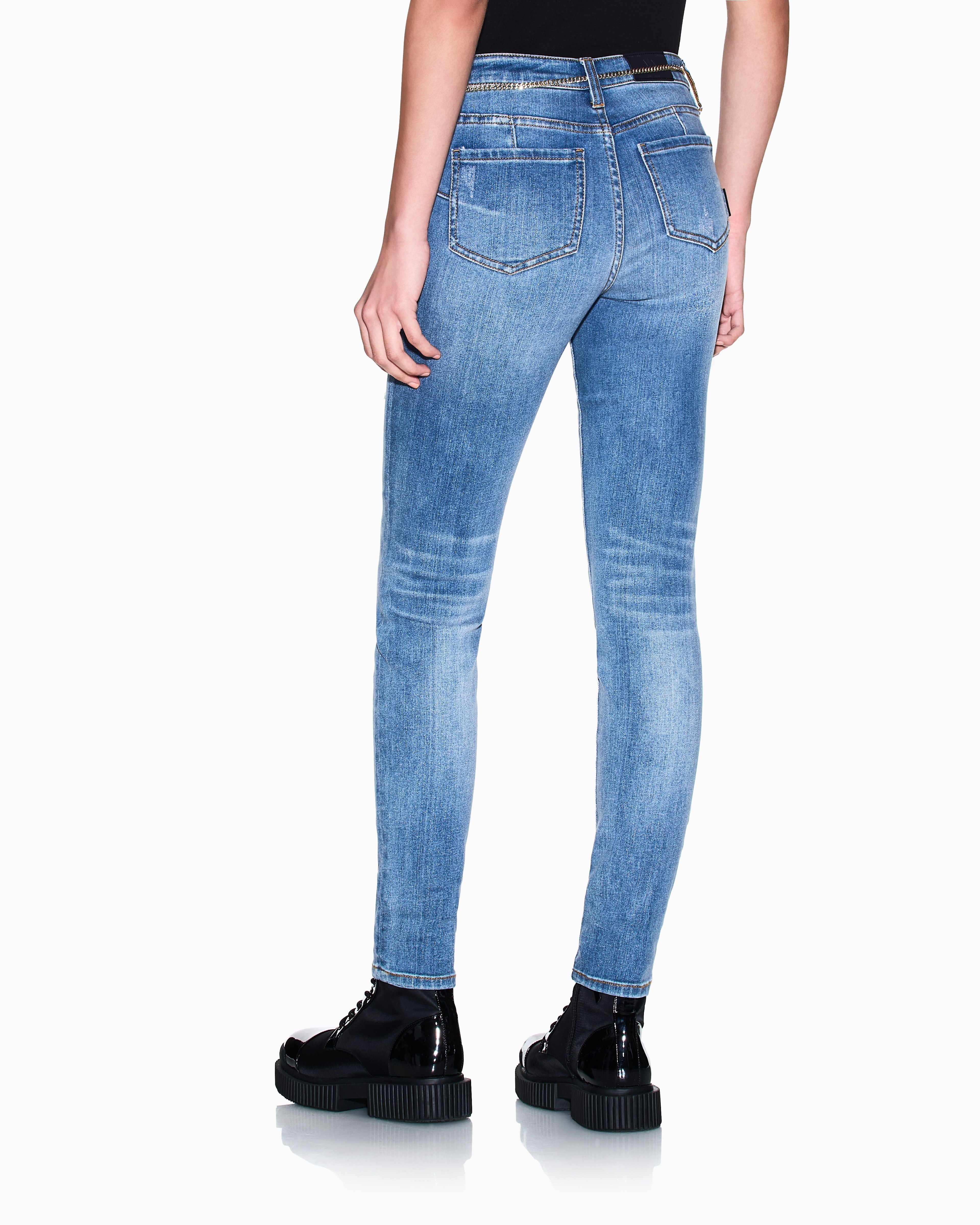 Armani Exchange Armani Exchange Kadın Slim Fit Düğme Kapamalı Dar Paça Günlük Lacivert Jeans XW000129 AF21353-MB001