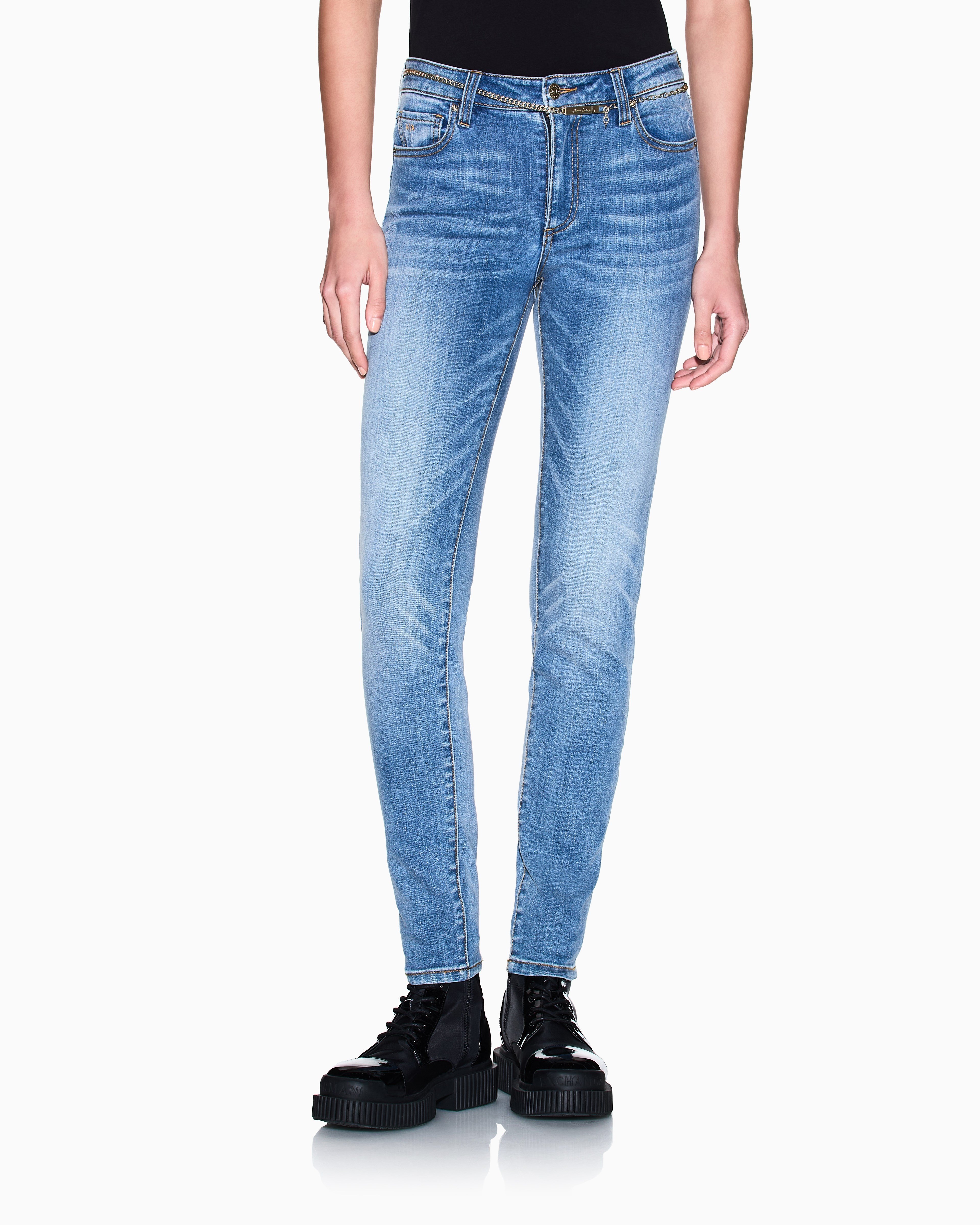 Armani Exchange Armani Exchange Kadın Slim Fit Düğme Kapamalı Dar Paça Günlük Lacivert Jeans XW000129 AF21353-MB001