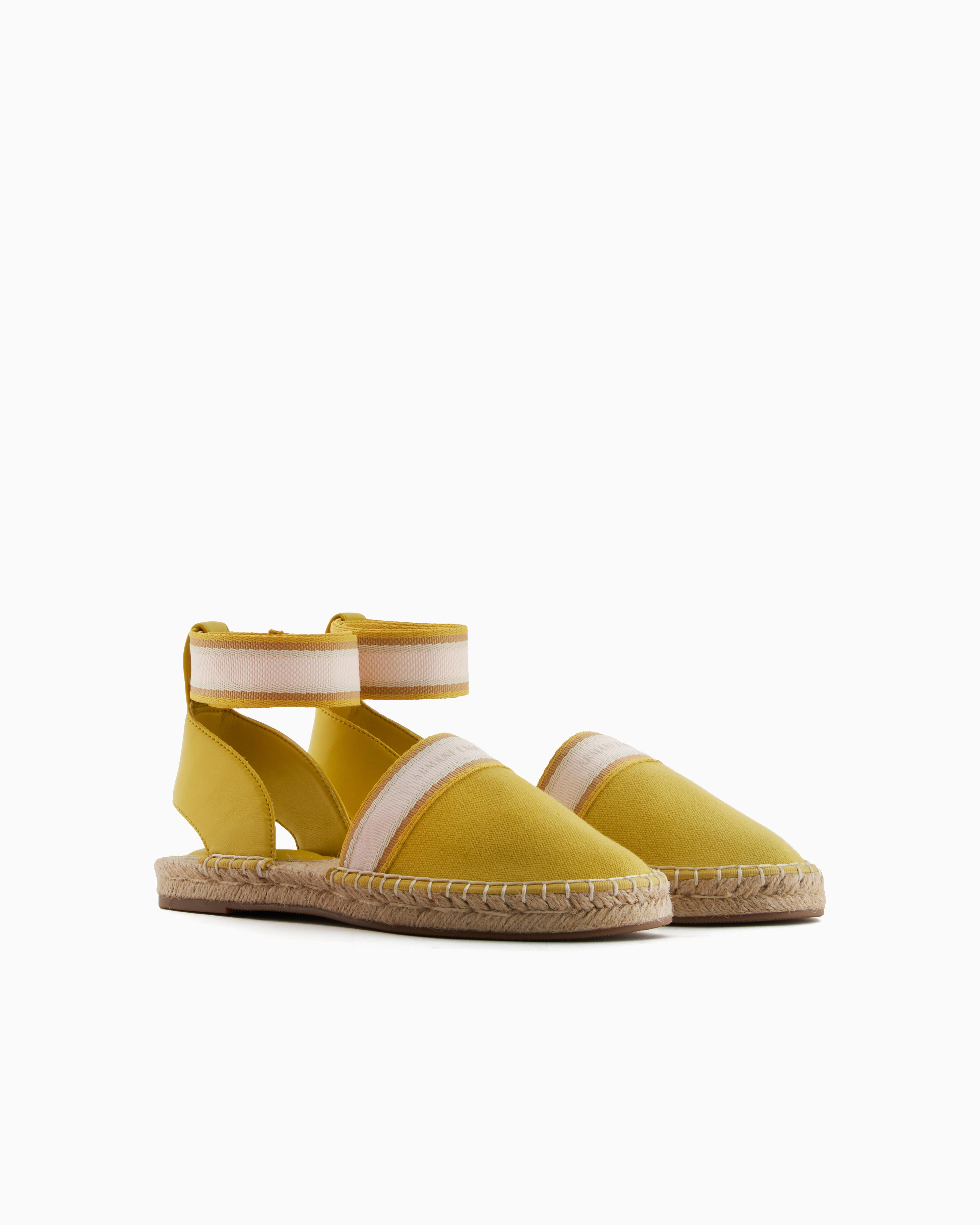 ARMANI EXCHANGE Armani Exchange Unısex Kontrsat Detaylı Bilek Bantlı Hasır Detaylı Taban Sarı Espadril XDS006 XV923-00527