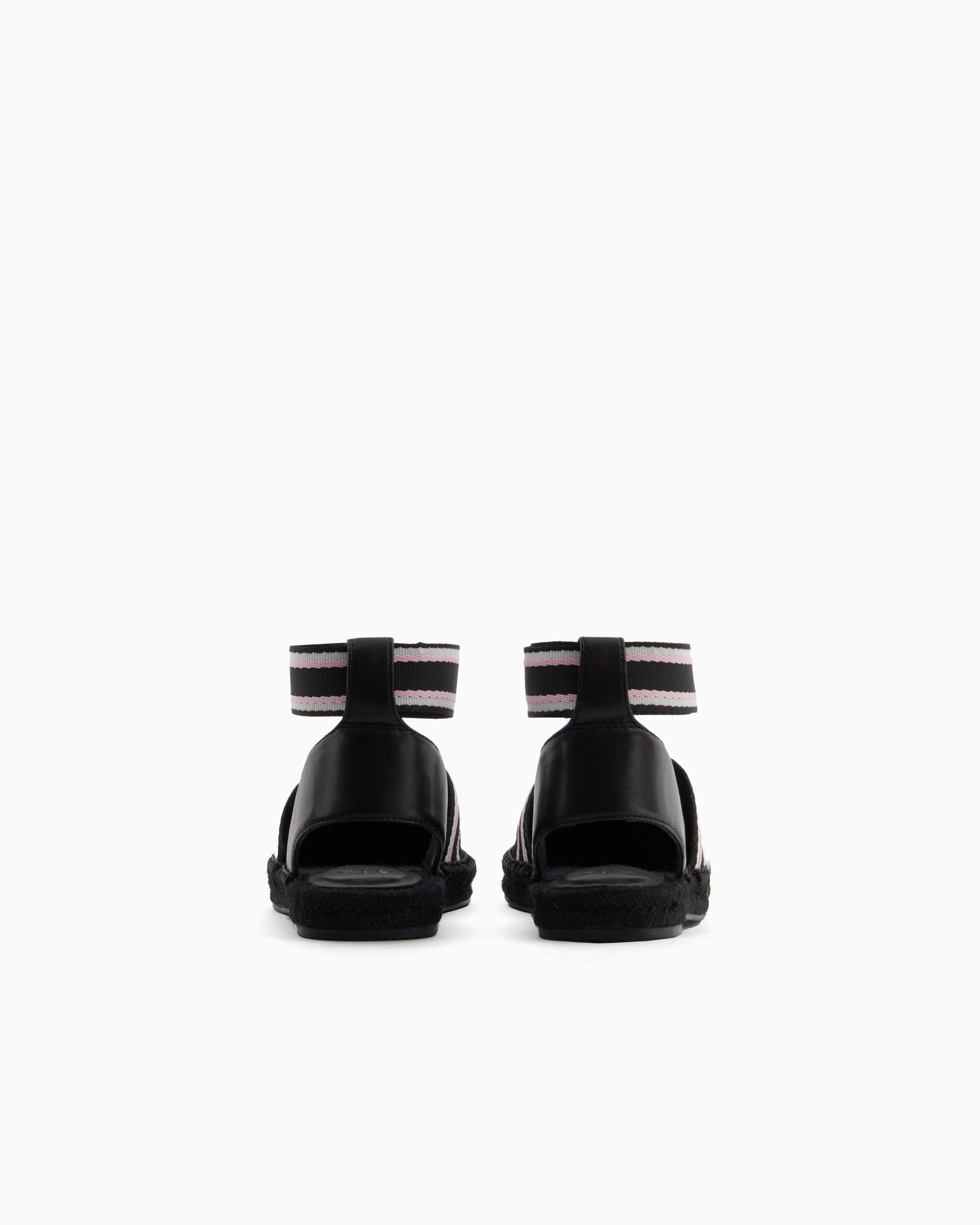 ARMANI EXCHANGE Armani Exchange Unısex Kontrsat Detaylı Bilek Bantlı Hasır Detaylı Taban Siyah Espadril XDS006 XV923-00002