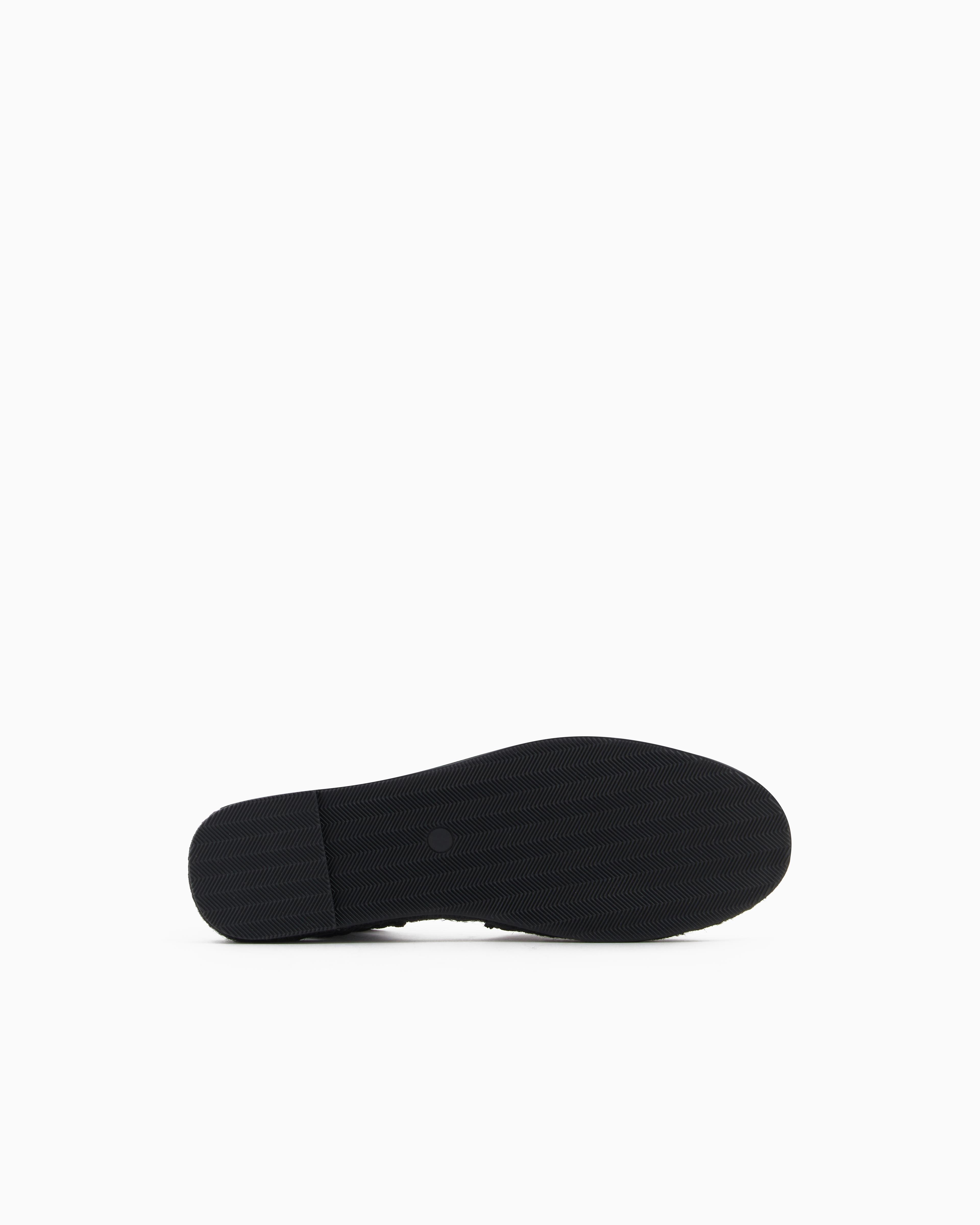 ARMANI EXCHANGE Armani Exchange Unısex Kontrsat Detaylı Bilek Bantlı Hasır Detaylı Taban Siyah Espadril XDS006 XV923-00002