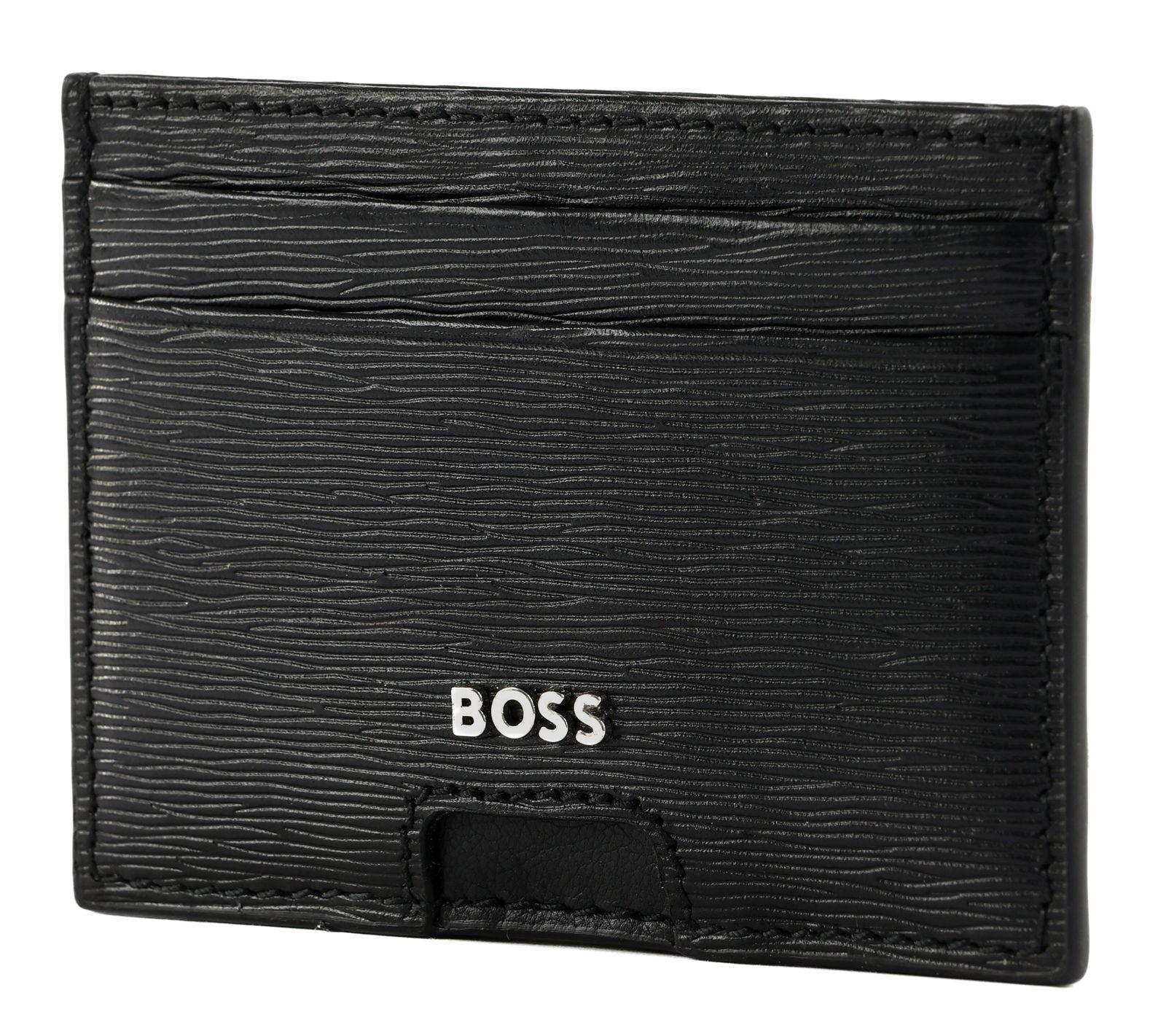 BOSS  BOSS Erkek %100 Deri Metalik Logo Kabartmalı Dikş Detaylı Siyah Kartlık 50548831-001