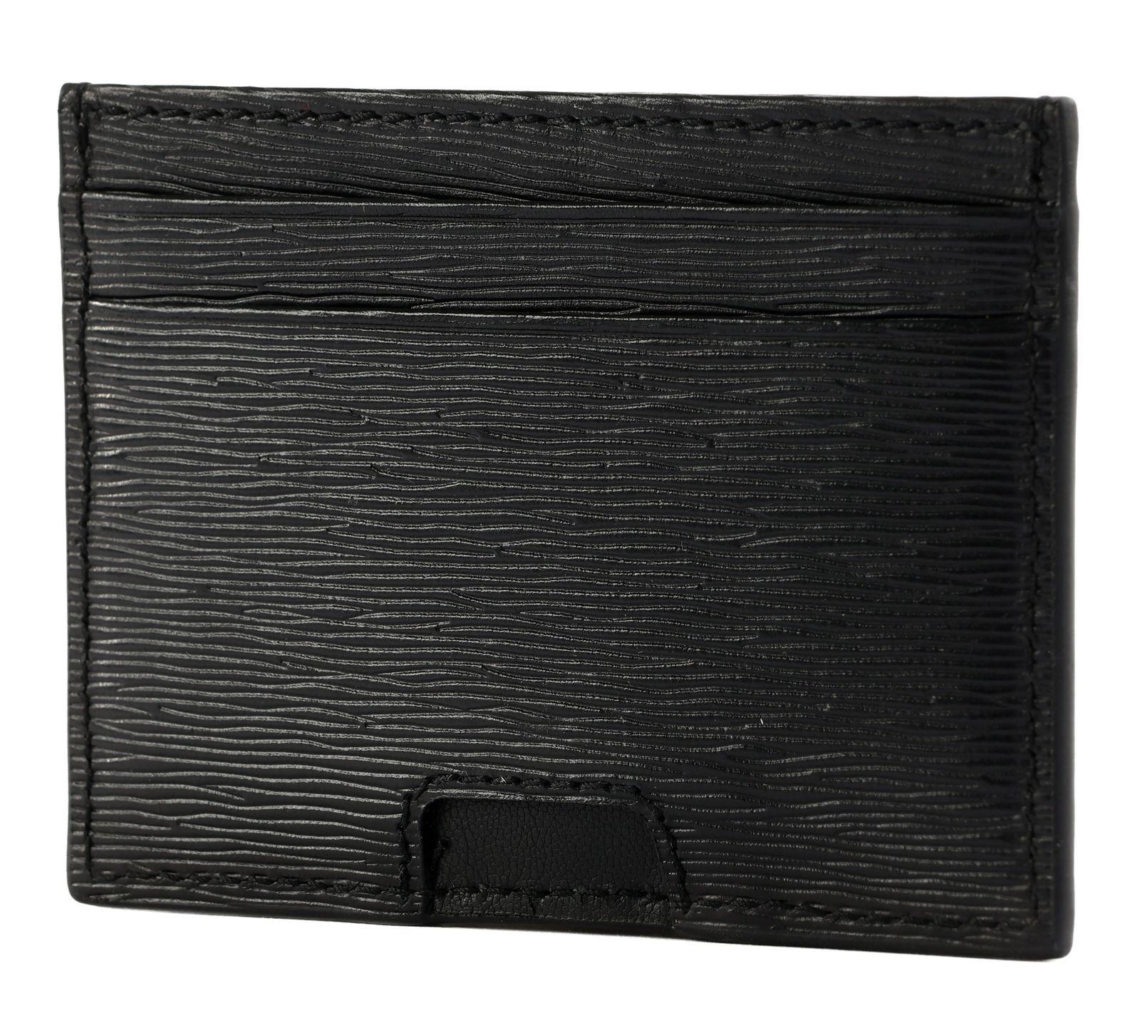 BOSS  BOSS Erkek %100 Deri Metalik Logo Kabartmalı Dikş Detaylı Siyah Kartlık 50548831-001