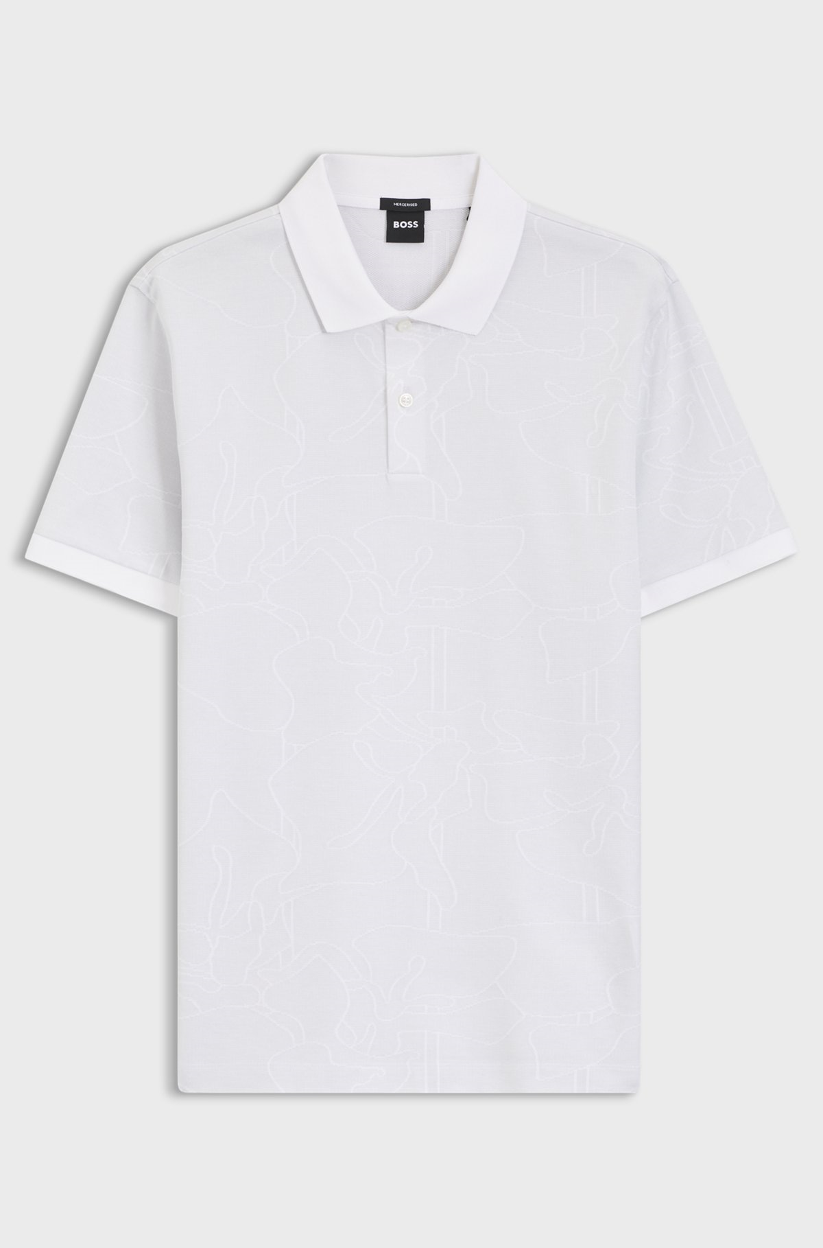 BOSS  BOSS Erkek %100 Pamuklu Logolu Kısa Kollu Beyaz Polo Yaka T-Shirt 50558855-100