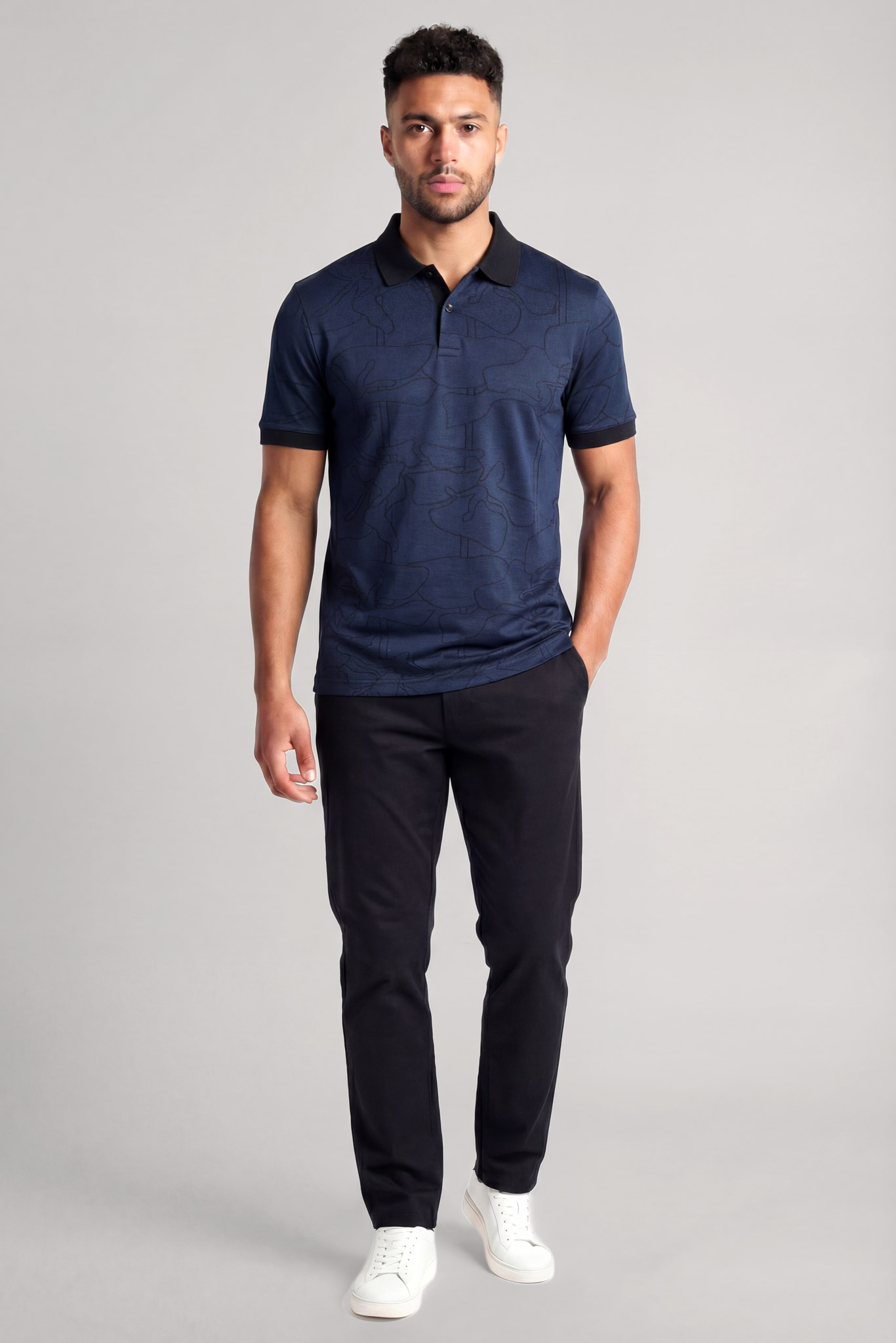 BOSS  BOSS Erkek %100 Pamuklu Logolu Kısa Kollu Mavi Polo Yaka T-Shirt 50558855-404