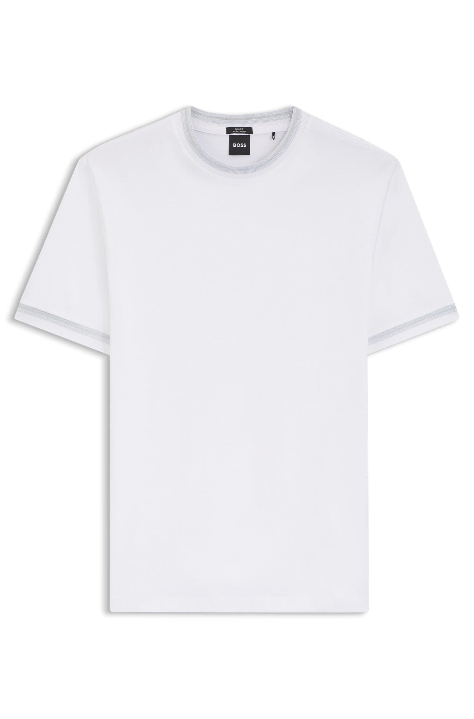 BOSS  BOSS Erkek %100 Pamuklu Normal Kalıp Kısa Kollu Beyaz T-Shirt 50554536-100