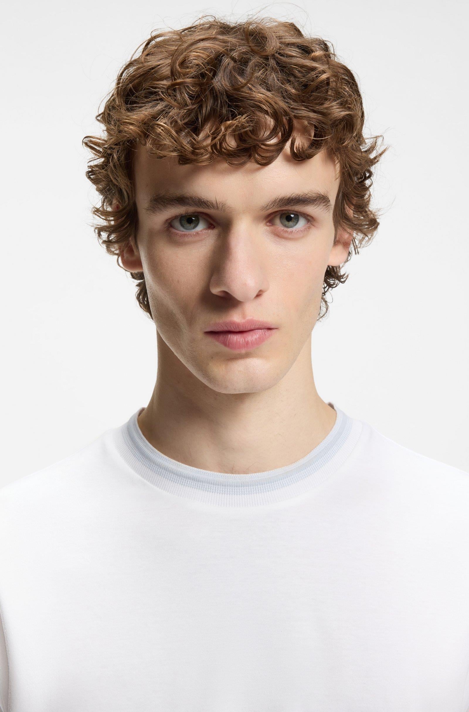 BOSS  BOSS Erkek %100 Pamuklu Normal Kalıp Kısa Kollu Beyaz T-Shirt 50554536-100
