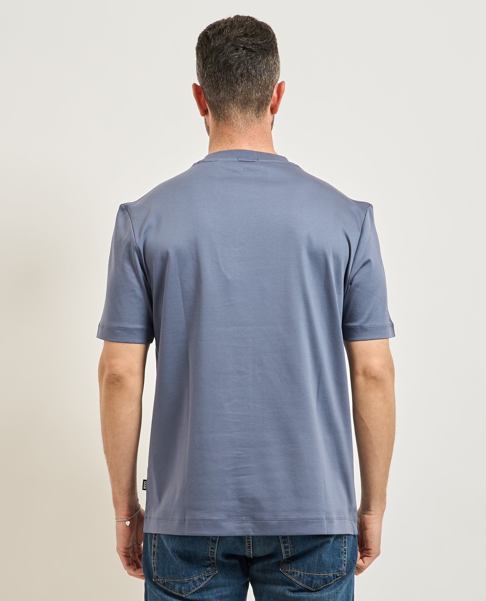 BOSS  BOSS Erkek %100 Pamuklu Yuvarlak Yakalı Kısa Kollu Mavi2 T-Shirt 50555844-466