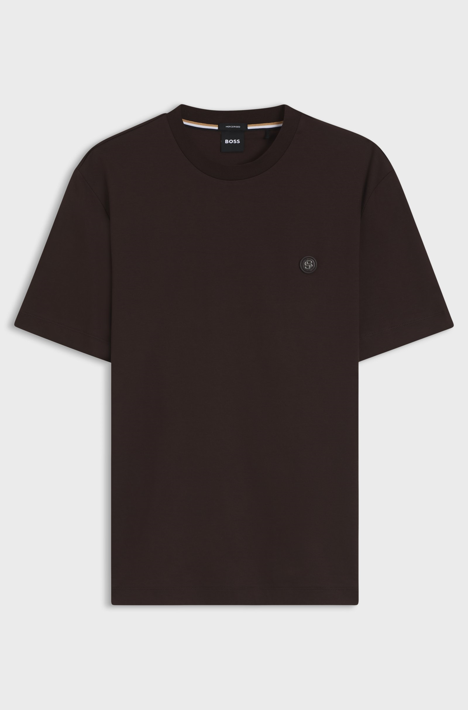 BOSS  BOSS Erkek %100 Pamuklu Yuvarlak Yakalı Kısa Kollu Kahverengi T-Shirt 50555844-207