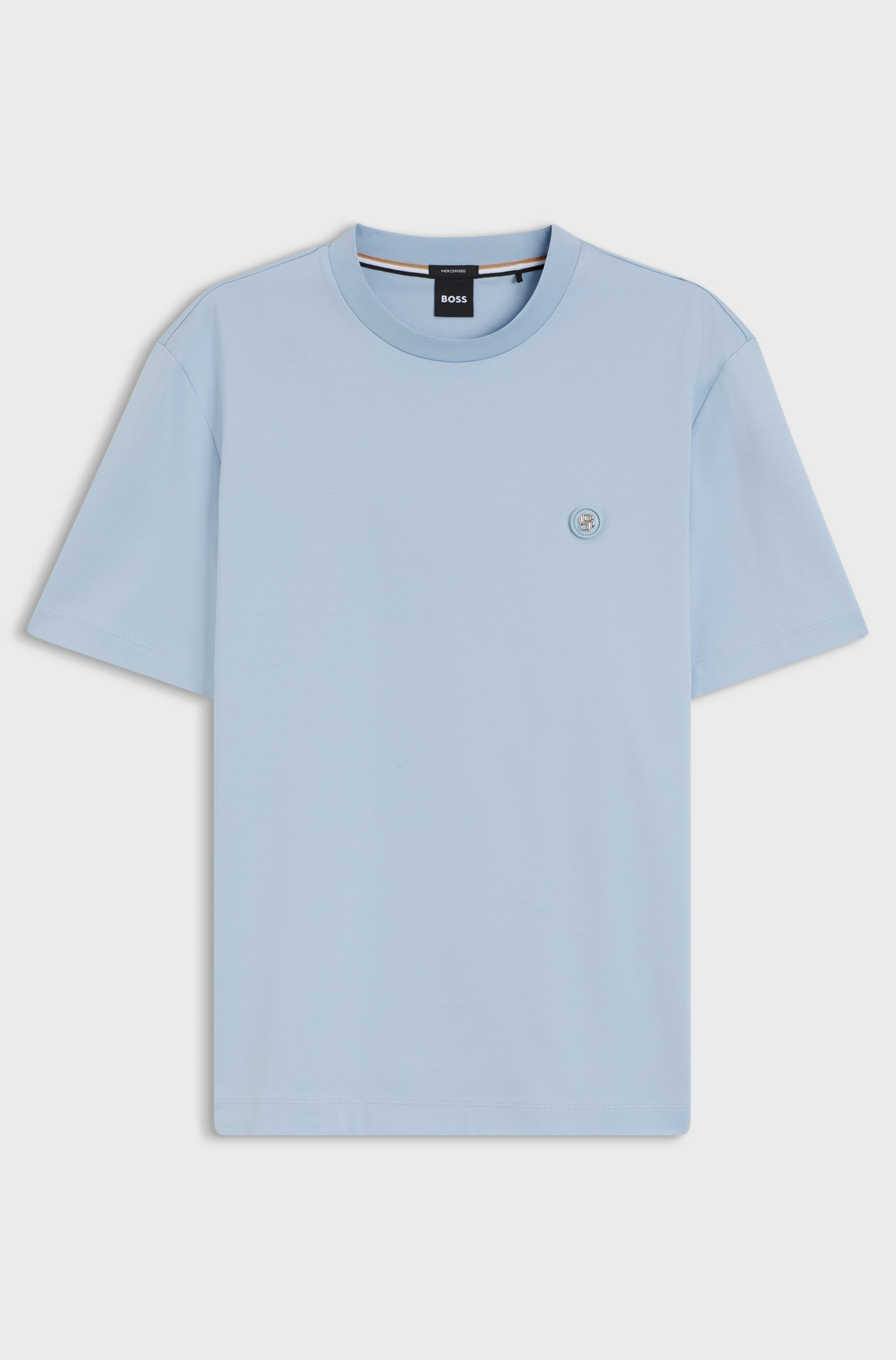 BOSS  BOSS Erkek %100 Pamuklu Yuvarlak Yakalı Kısa Kollu Mavi T-Shirt 50555844-450
