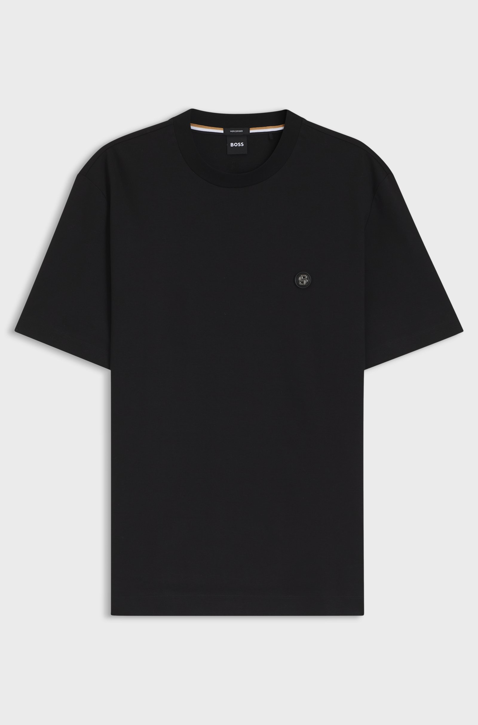 BOSS  BOSS Erkek %100 Pamuklu Yuvarlak Yakalı Kısa Kollu Siyah T-Shirt 50555844-001