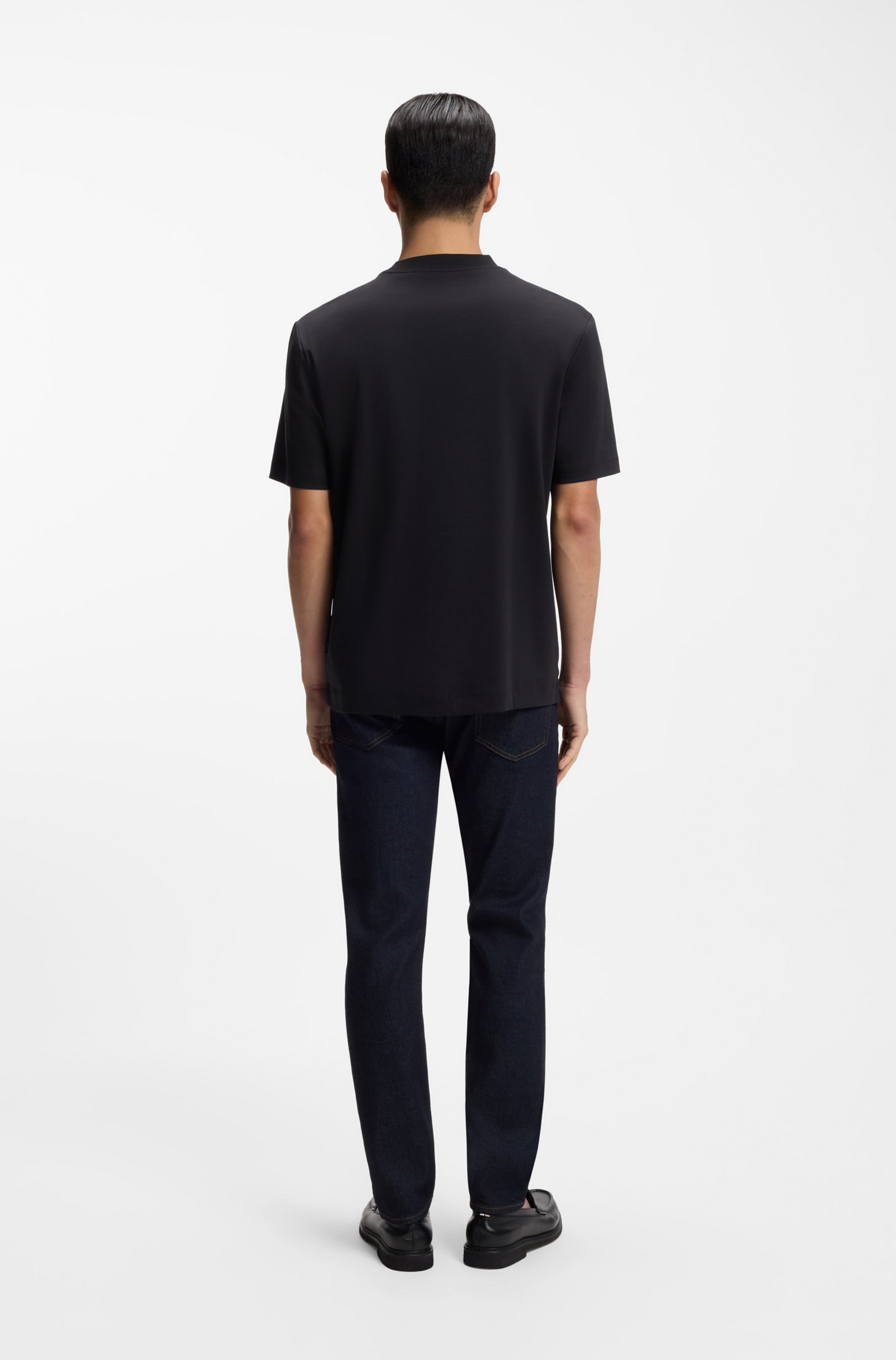 BOSS  BOSS Erkek %100 Pamuklu Yuvarlak Yakalı Kısa Kollu Lacivert T-Shirt 50555844-404