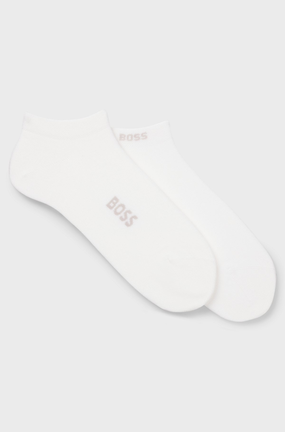 BOSS  BOSS Erkek 2'li Paket Düşük Bilekli Bambu Karışımlı Beyaz Çorap 50538188-100