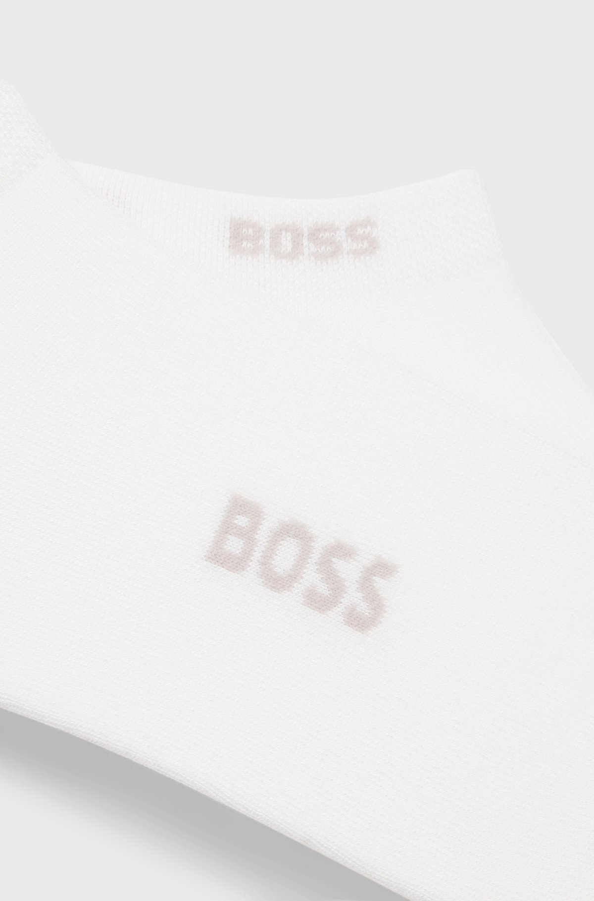 BOSS  BOSS Erkek 2'li Paket Düşük Bilekli Bambu Karışımlı Beyaz Çorap 50538188-100