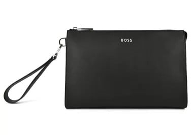 BOSS  BOSS Erkek Ayarlanabilir Askı Ön Bölme Fermuar Kapama Siyah Omuz Çantası 50572464-001