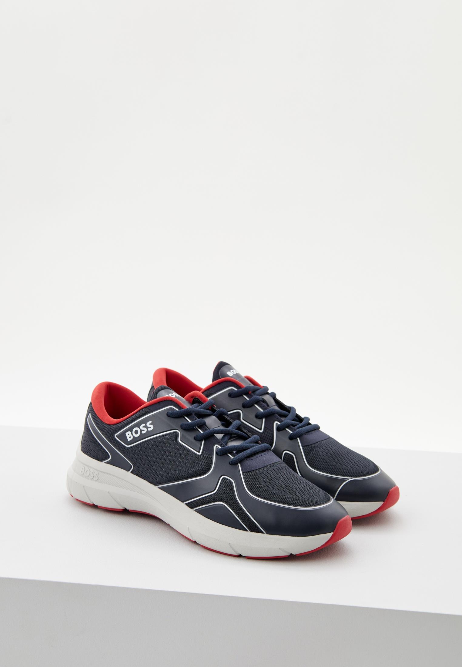 BOSS BOSS Erkek Bağcıklı Marka Logolu Spor Stil Lacivert Sneaker 50498933-406