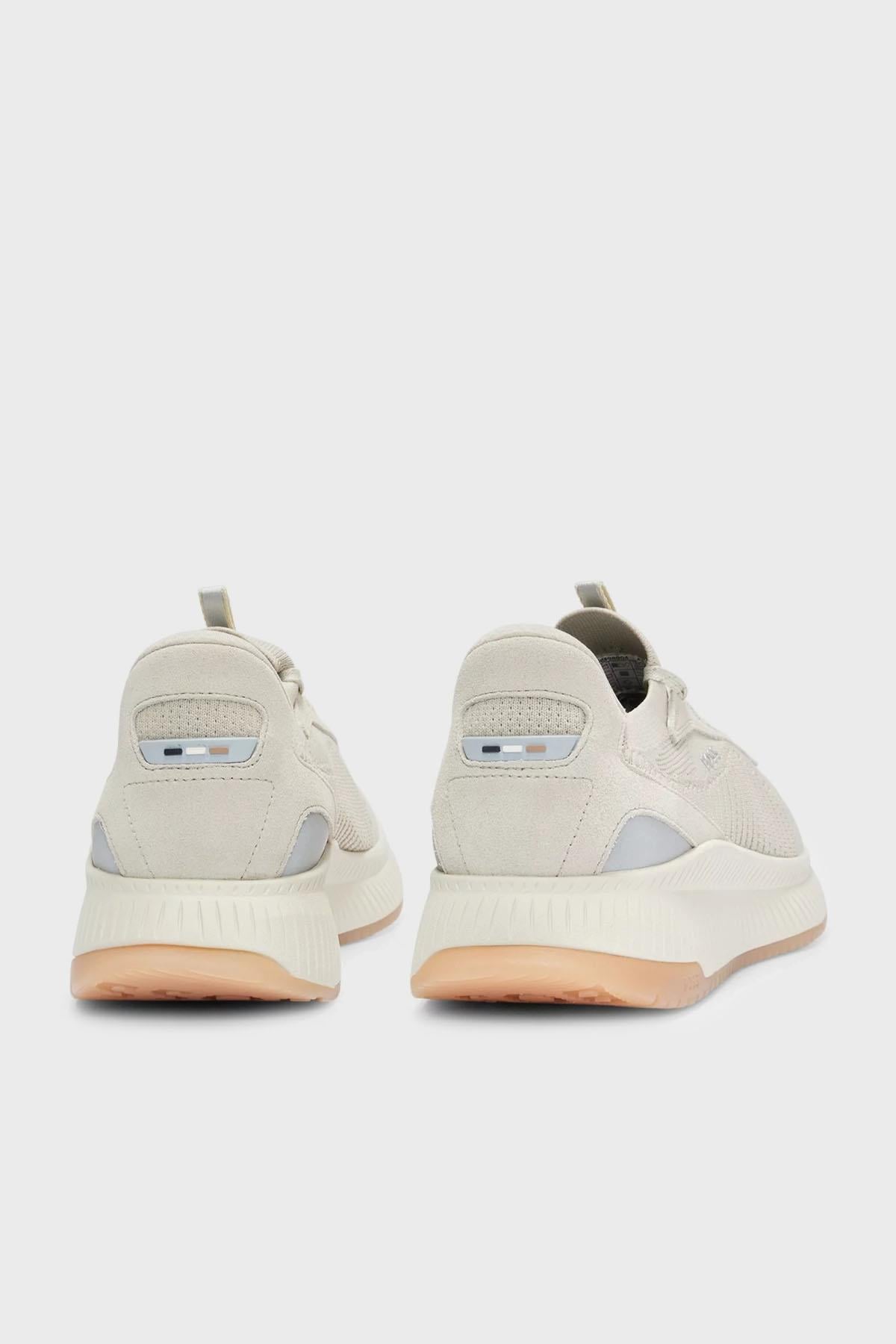 BOSS BOSS Erkek Bağcıklı Marka Logolu Spor Stil Bej Sneaker 50498904-270