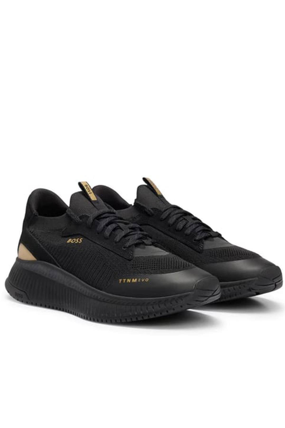 BOSS BOSS Erkek Bağcıklı Marka Logolu Spor Stil Siyah2 Sneaker 50498904-007