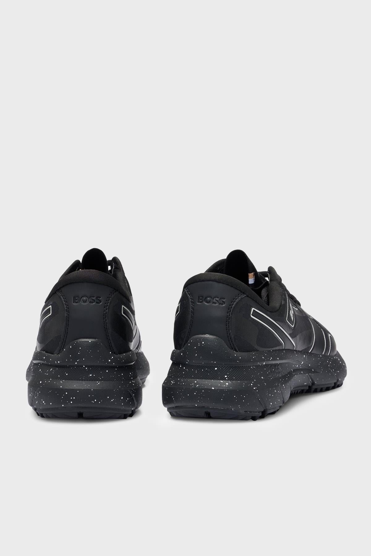 BOSS BOSS Erkek Bağcıklı Marka Logolu Spor Stil Siyah Sneaker 50498922-001