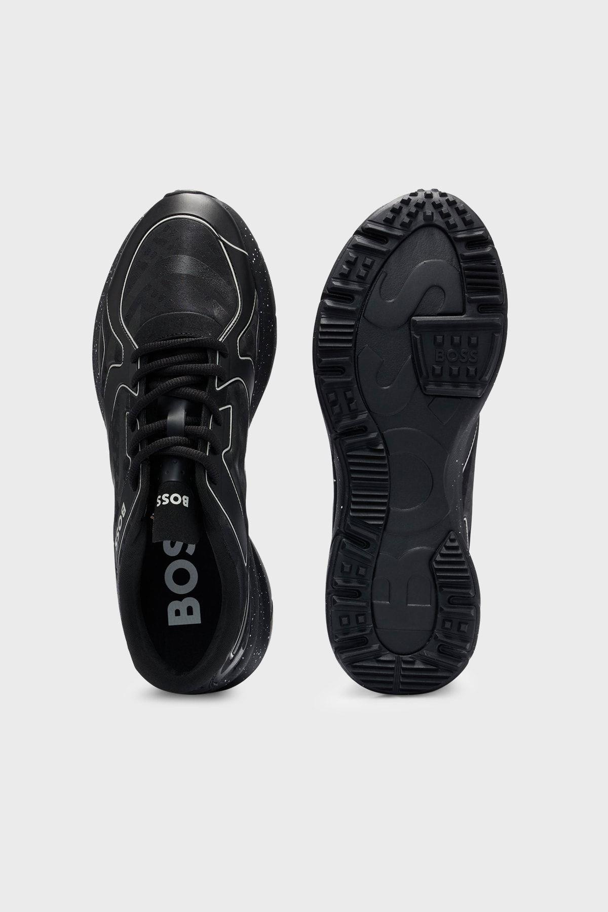 BOSS BOSS Erkek Bağcıklı Marka Logolu Spor Stil Siyah Sneaker 50498922-001
