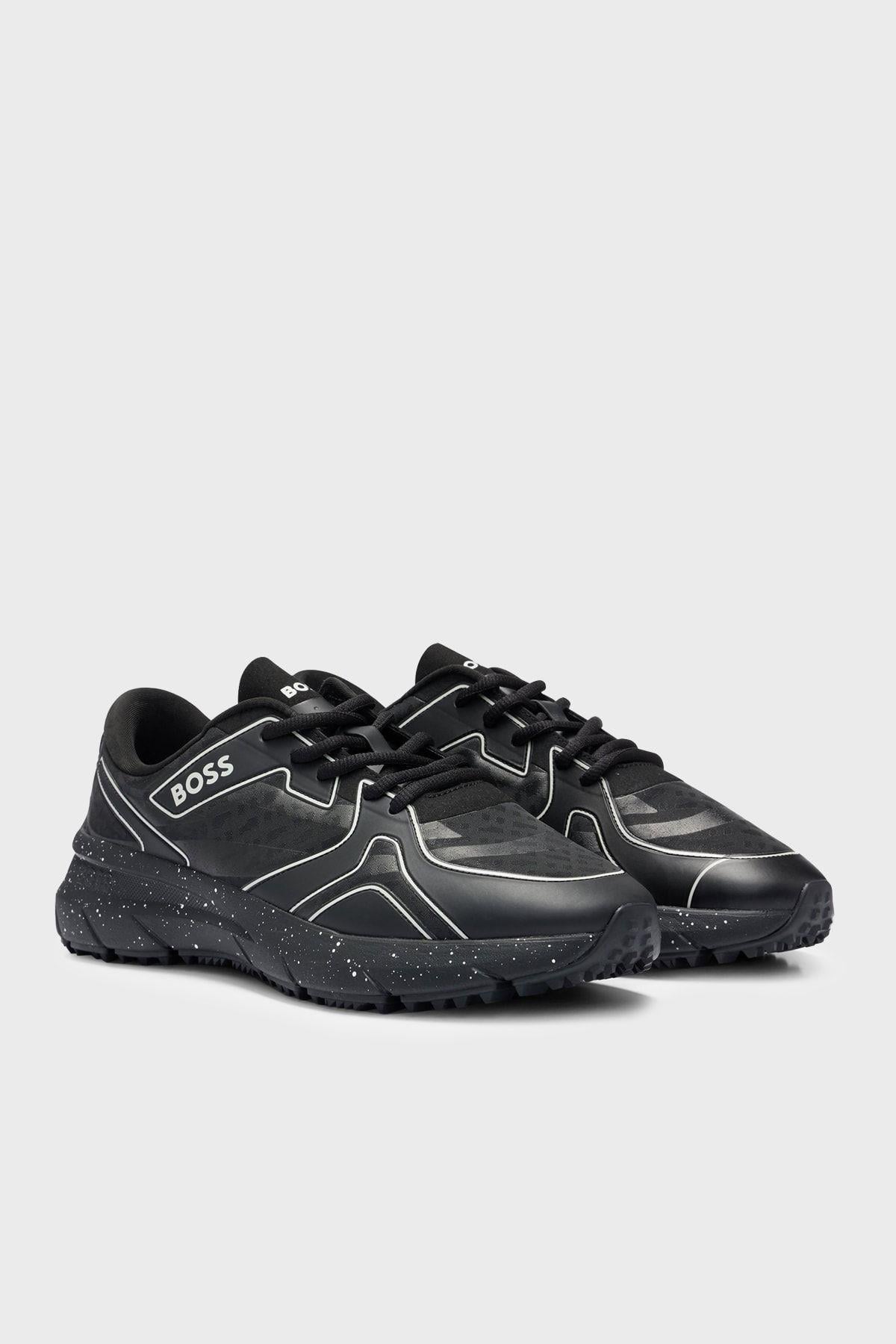 BOSS BOSS Erkek Bağcıklı Marka Logolu Spor Stil Siyah Sneaker 50498922-001