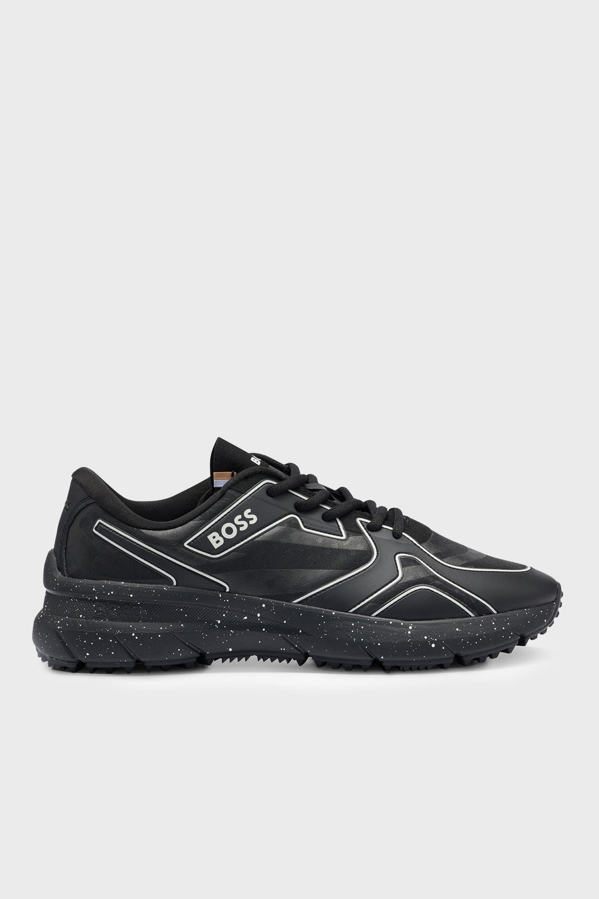 BOSS BOSS Erkek Bağcıklı Marka Logolu Spor Stil Siyah Sneaker 50498922-001