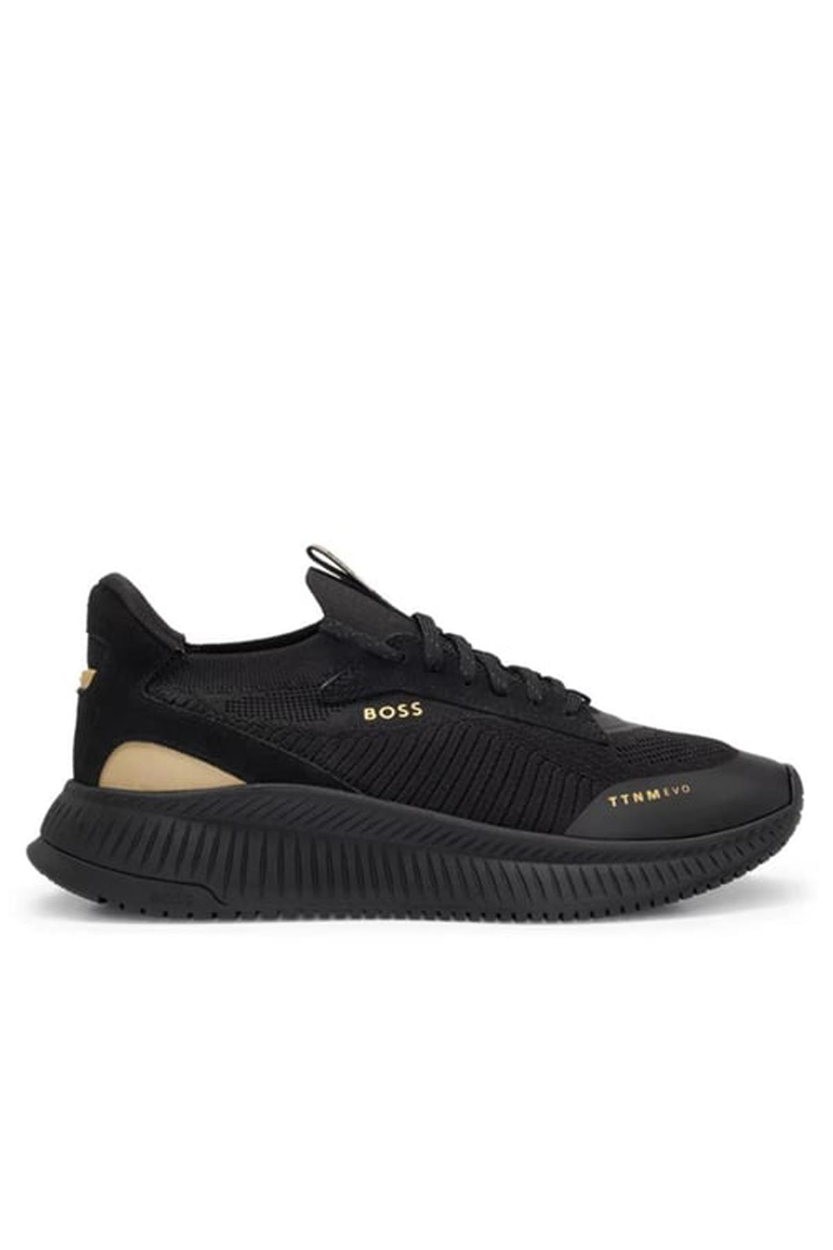 BOSS BOSS Erkek Bağcıklı Marka Logolu Spor Stil Siyah2 Sneaker 50498904-007