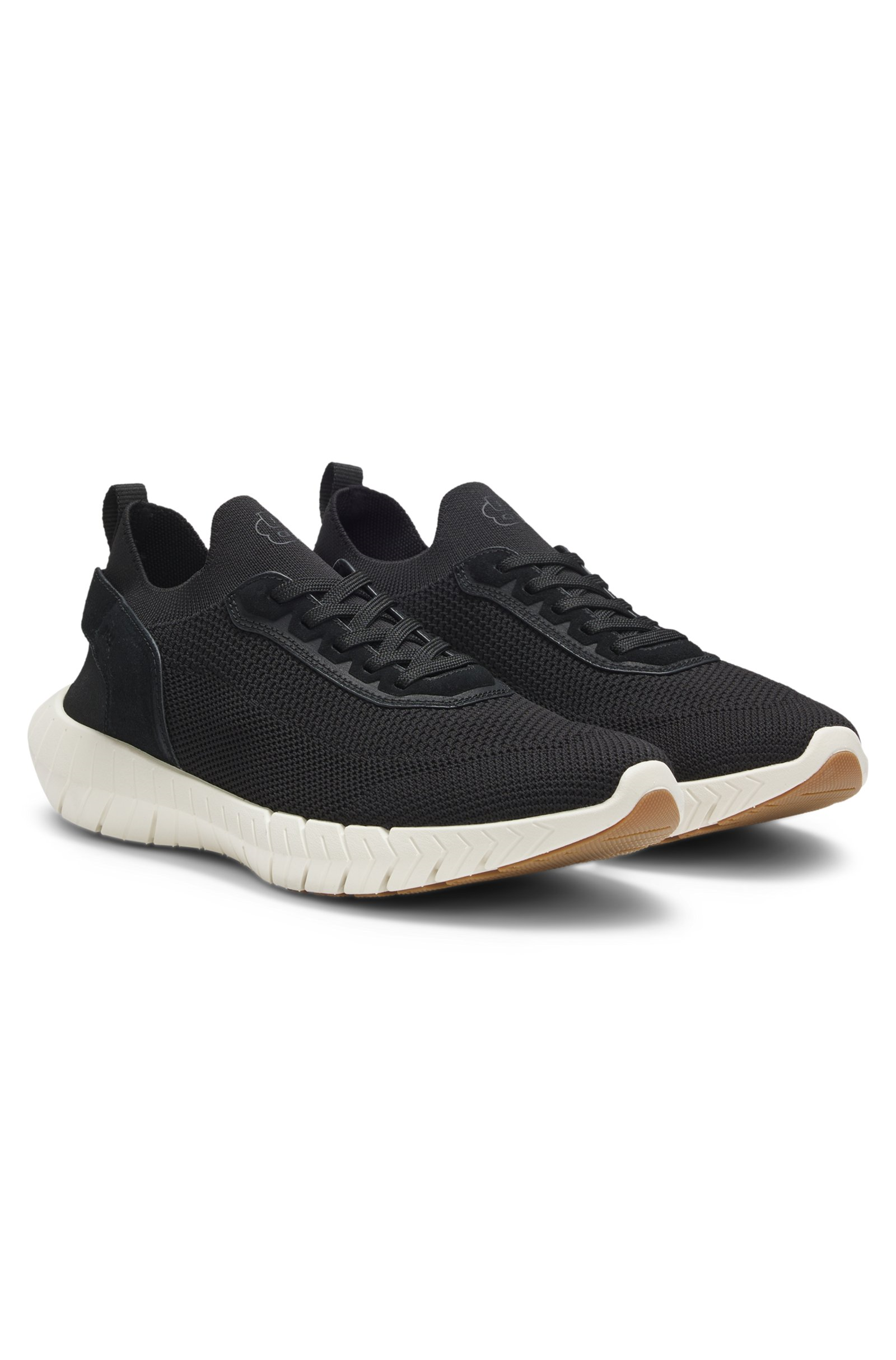 BOSS  BOSS Erkek Bağcıklı Rahat Esnek Taban İnce Fileli Siyah Sneaker 50563857-001