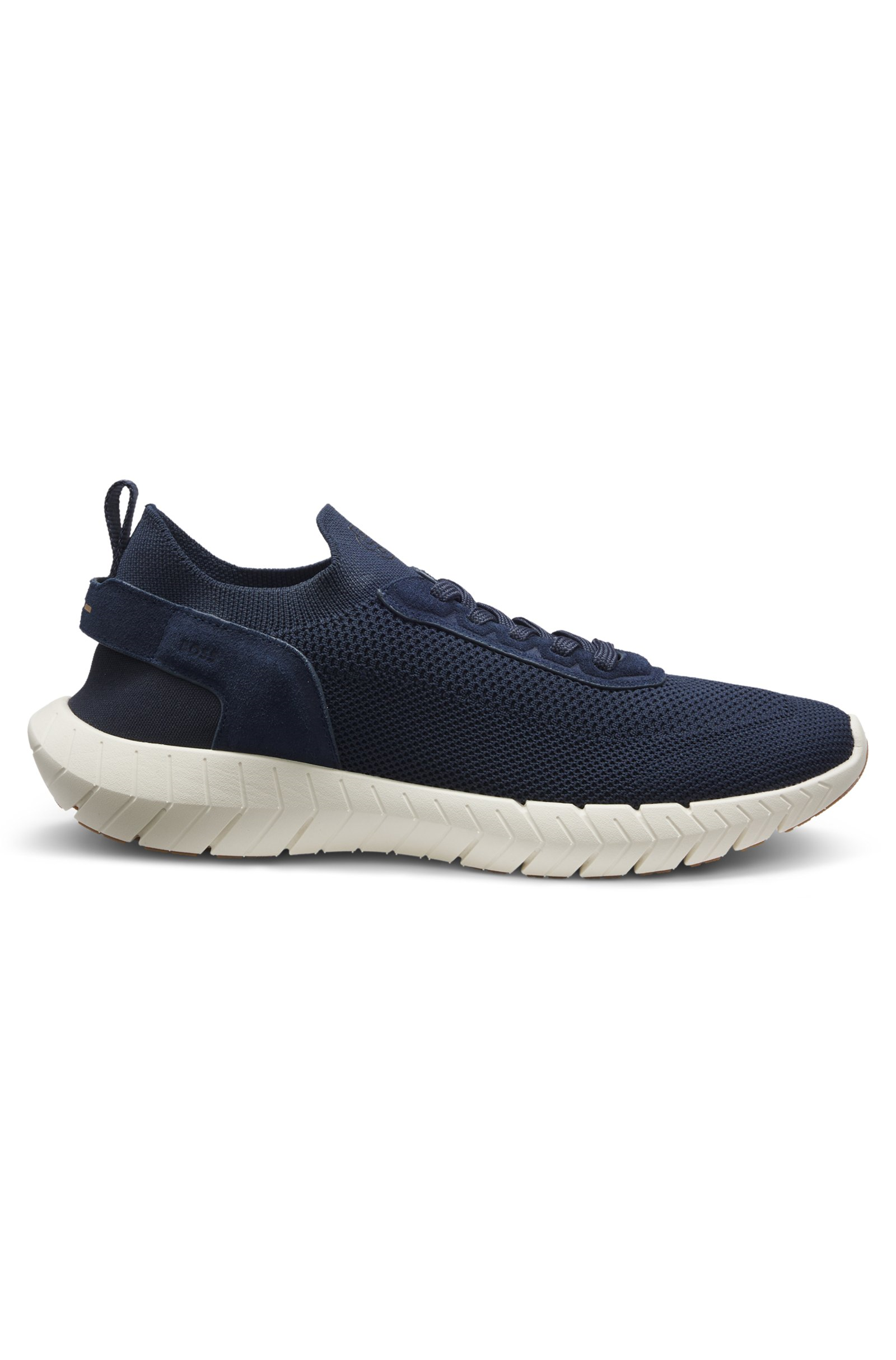 BOSS  BOSS Erkek Bağcıklı Rahat Esnek Taban İnce Fileli Lacivert Sneaker 50563857-401