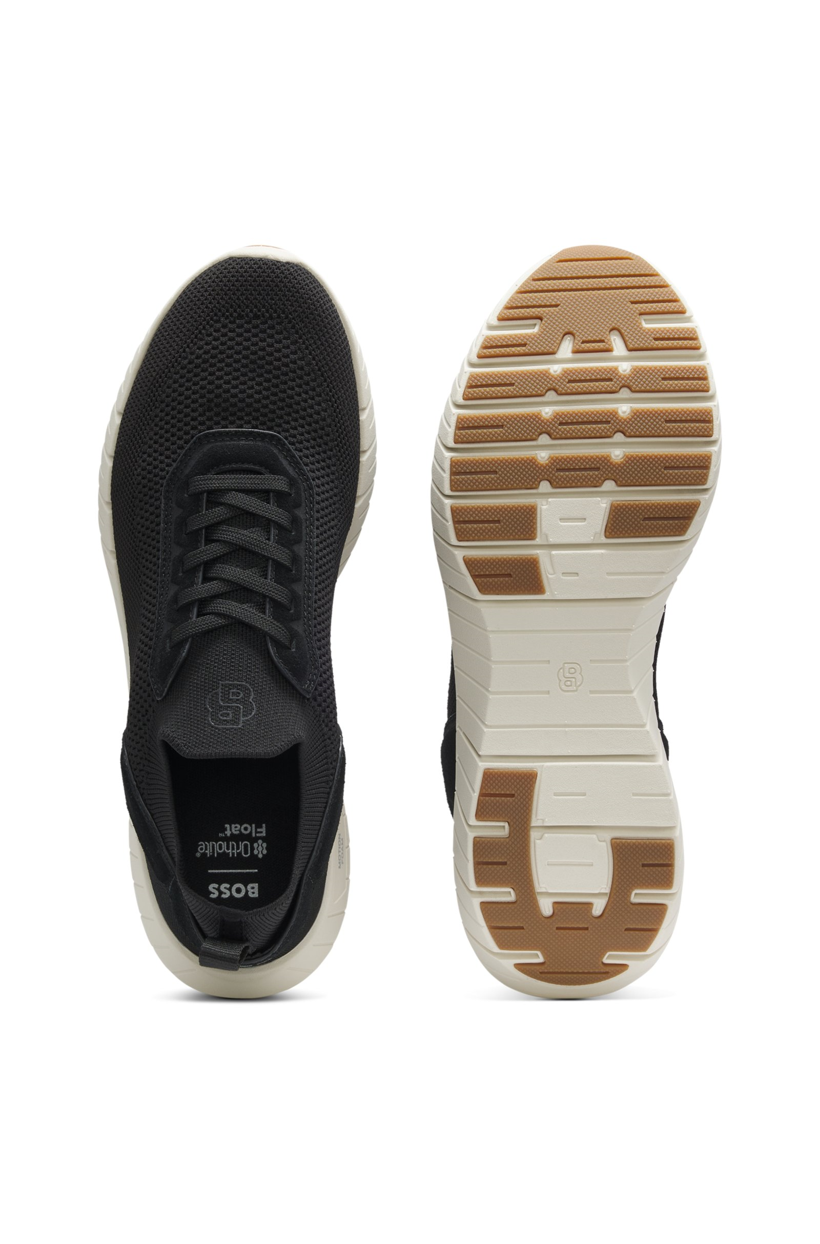 BOSS  BOSS Erkek Bağcıklı Rahat Esnek Taban İnce Fileli Siyah Sneaker 50563857-001