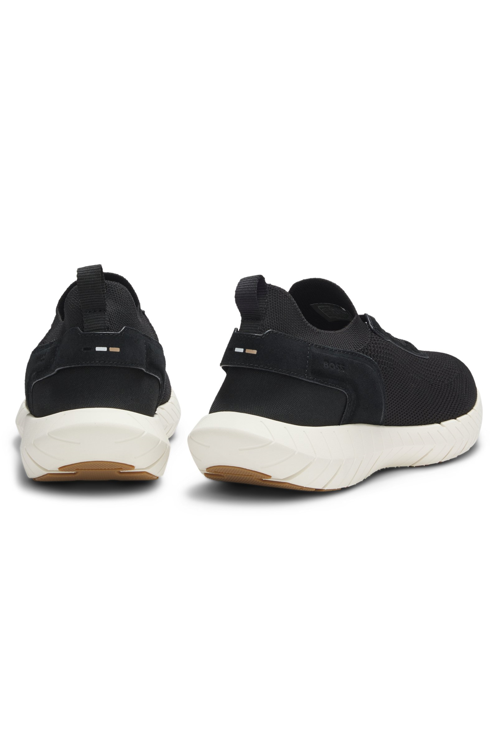 BOSS  BOSS Erkek Bağcıklı Rahat Esnek Taban İnce Fileli Siyah Sneaker 50563857-001