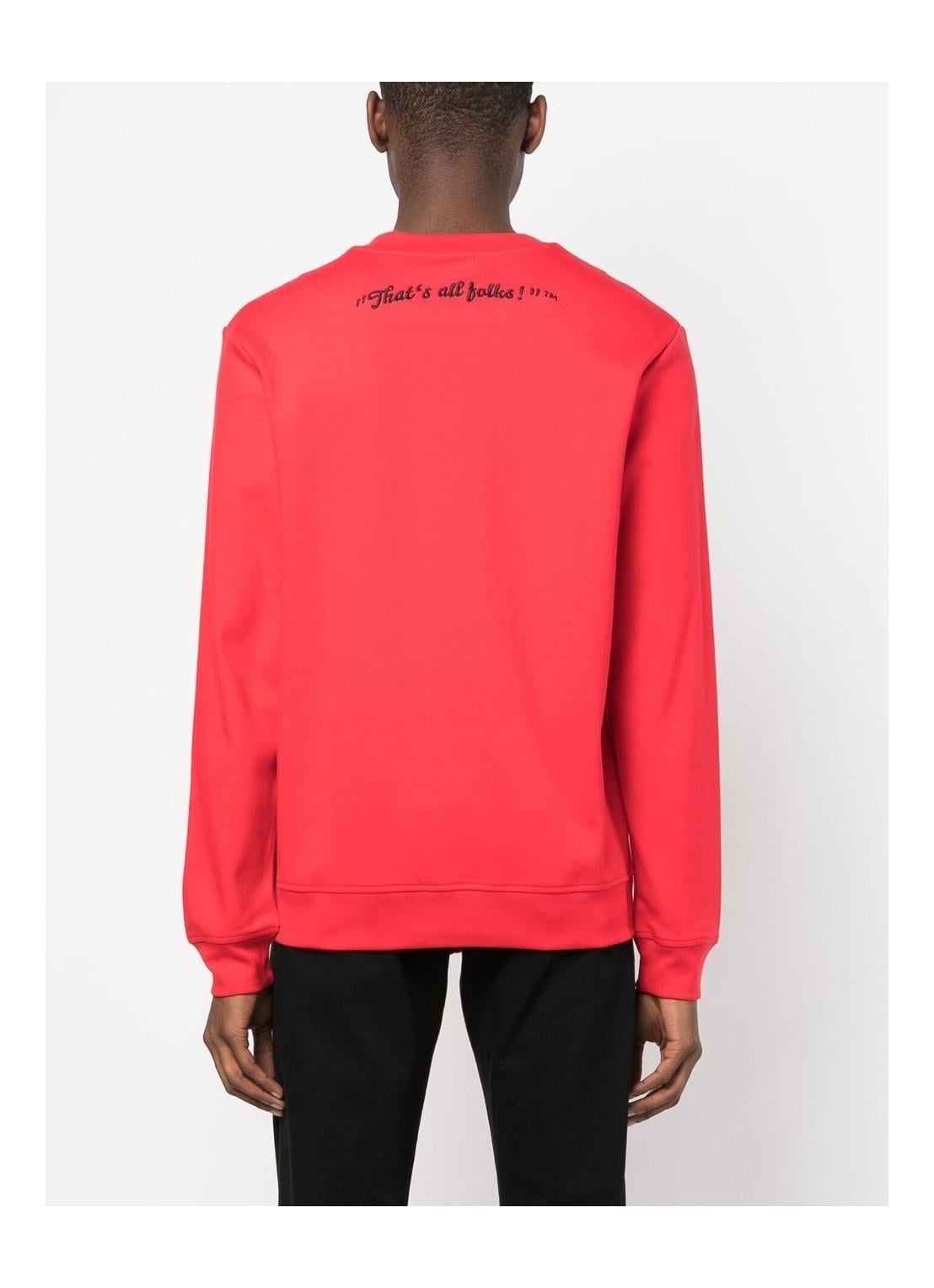 BOSS BOSS Erkek Baskılı Regular Fit Pamuklu Kırmızı Sweatshirt 50486310-623