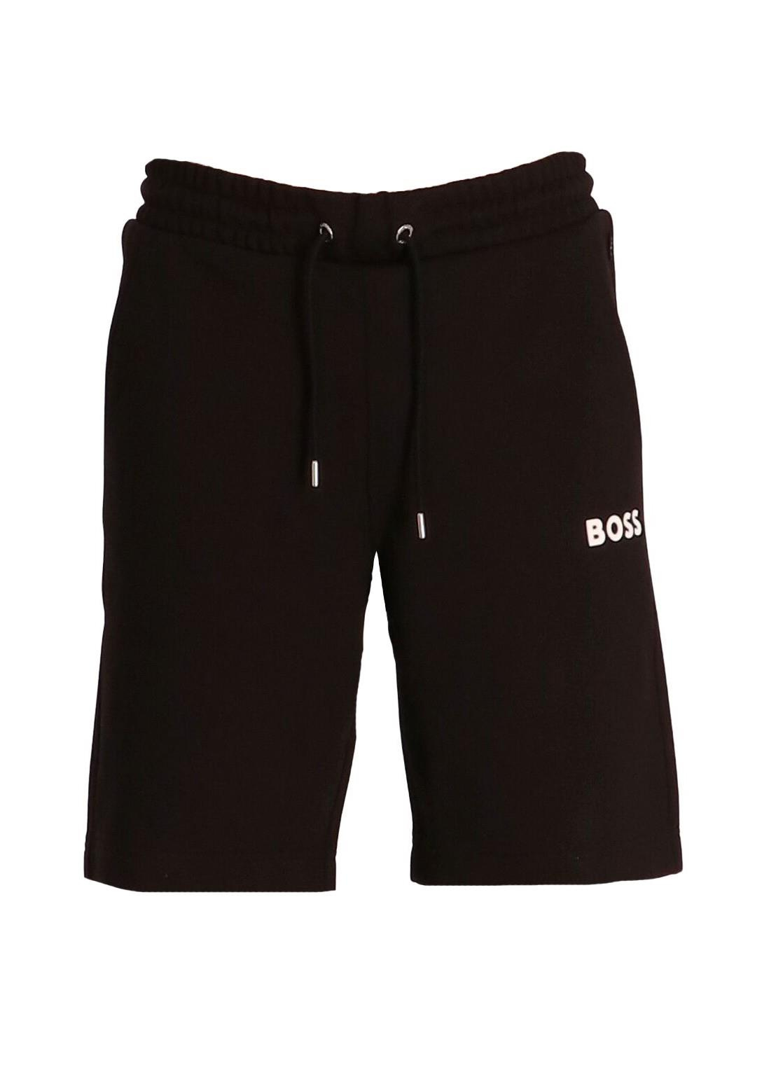 BOSS BOSS Erkek Beli Bağlamalı Marka Logolu Günlük Kullanım Siyah Şort 50473636-001