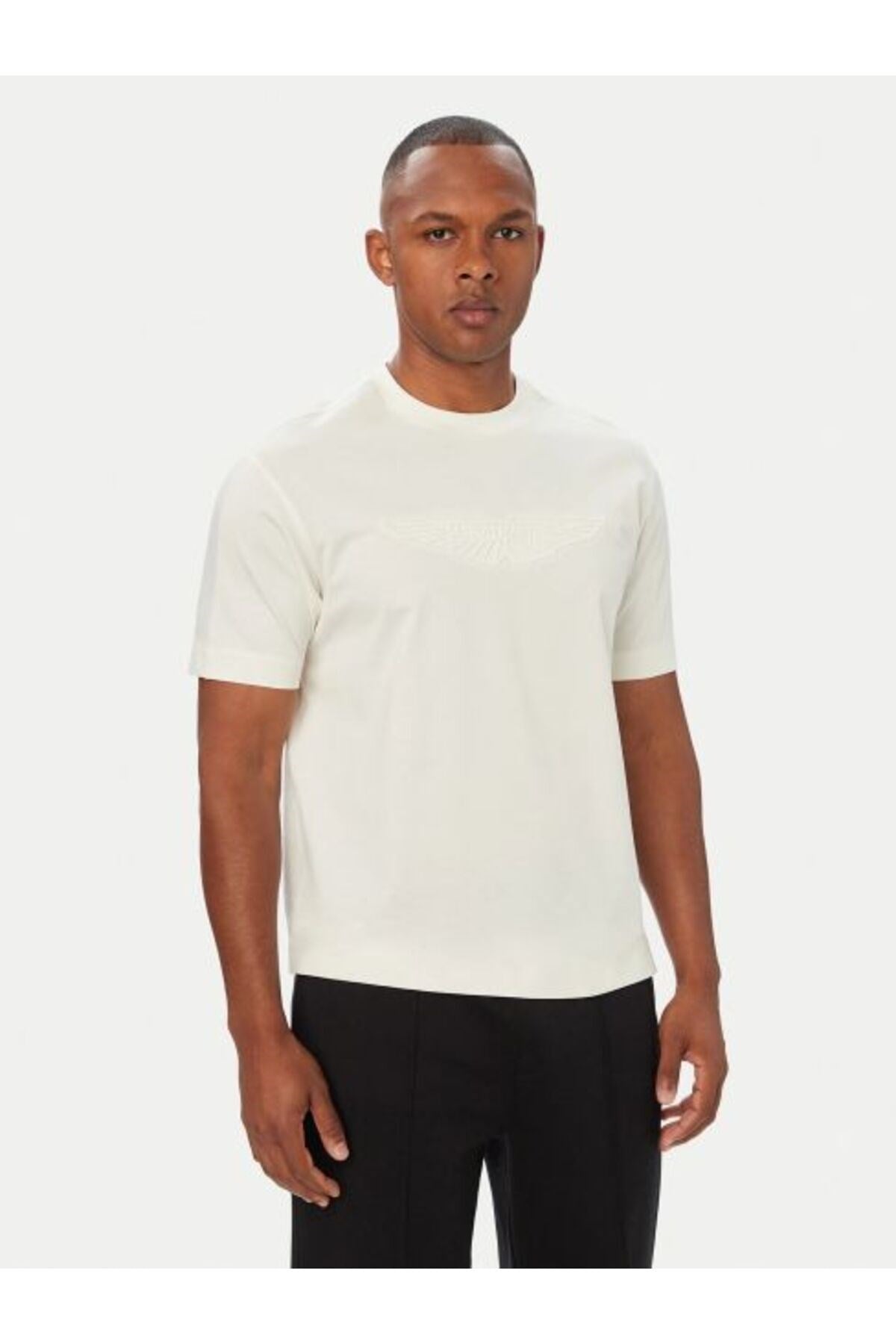 BOSS  BOSS Erkek Bisiklet Yakalı Ekstra Yumuşak Pamuklu Logo İşlemeli Kısa Kollu Ekru Polo Yaka T-Shirt 50565042-118