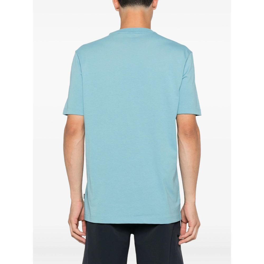 BOSS BOSS Erkek Boss Yazı Detay Bisiklet Yaka Kısa Kol Pamuklu Mavi T-Shirt 50543916-453