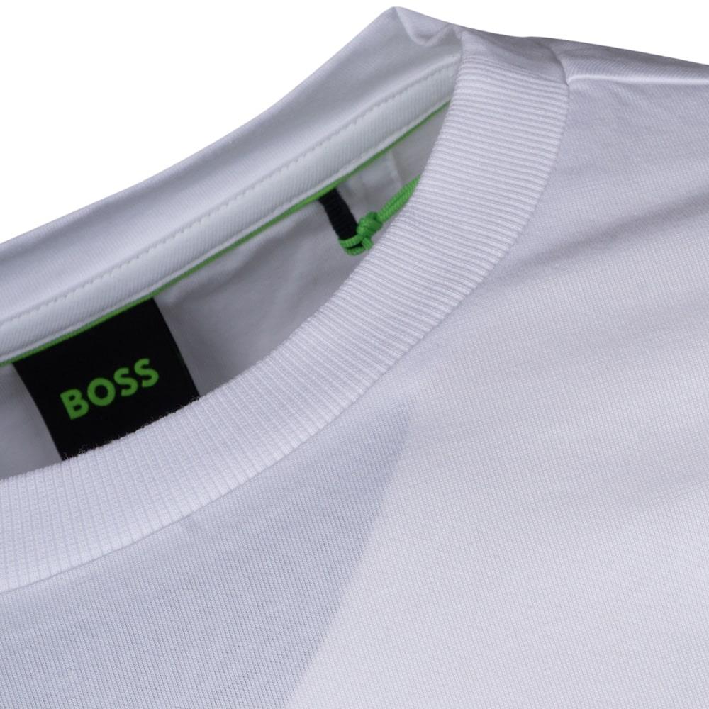 BOSS BOSS Erkek BOSS Yazılı Kısa Kollu Bisiklet Yaka Beyaz T-Shirt 50537834-100