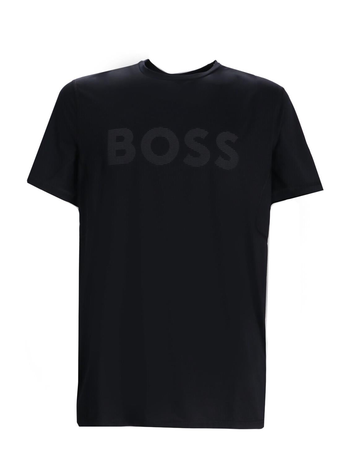 BOSS BOSS Erkek BOSS Yazılı Kısa Kollu Bisiklet Yaka Siyah T-Shirt 50531244-001