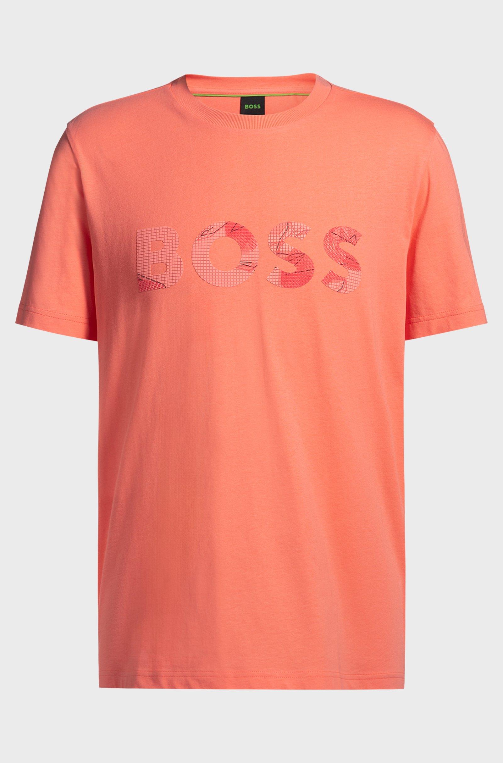BOSS BOSS Erkek BOSS Yazılı Kısa Kollu Bisiklet Yaka 649 T-Shirt 50537834-649