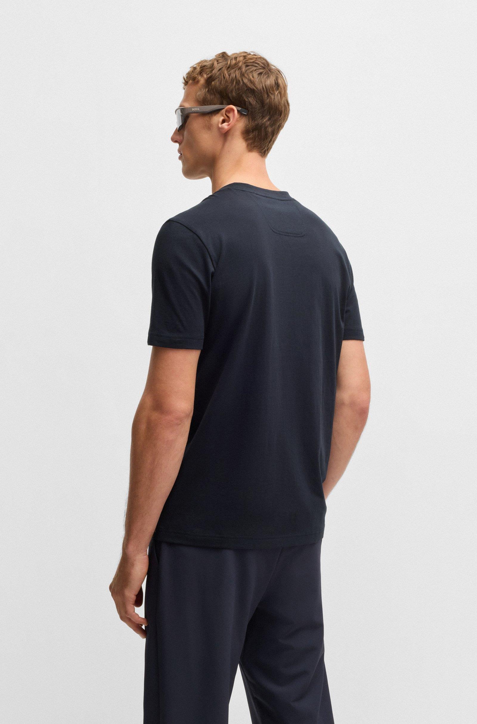 BOSS BOSS Erkek BOSS Yazılı Kısa Kollu Bisiklet Yaka Lacivert T-Shirt 50537834-402