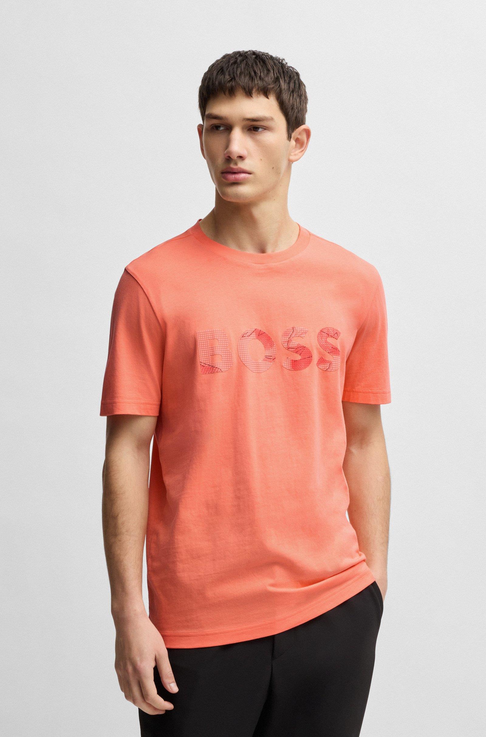 BOSS BOSS Erkek BOSS Yazılı Kısa Kollu Bisiklet Yaka 649 T-Shirt 50537834-649