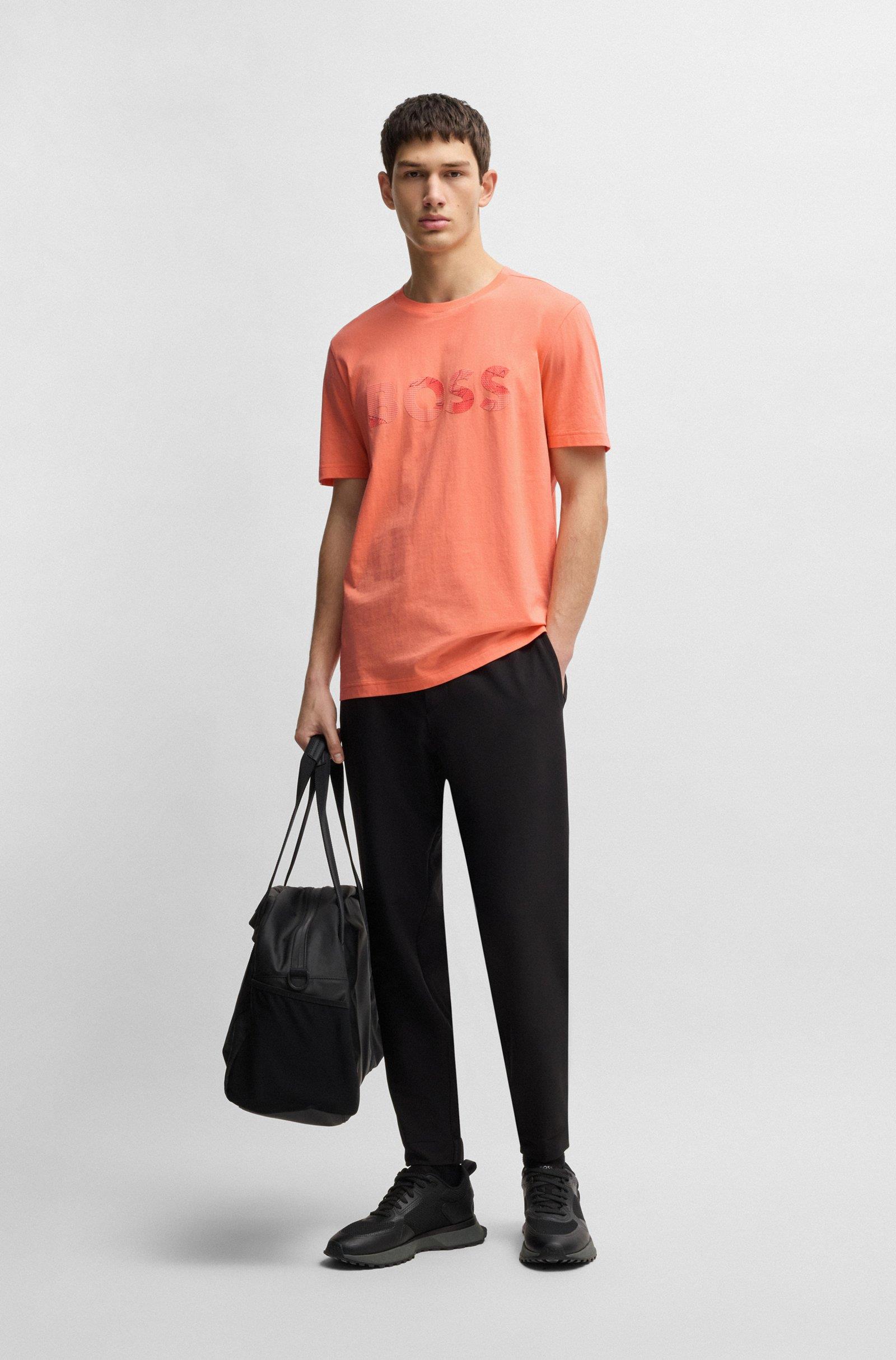 BOSS BOSS Erkek BOSS Yazılı Kısa Kollu Bisiklet Yaka 649 T-Shirt 50537834-649