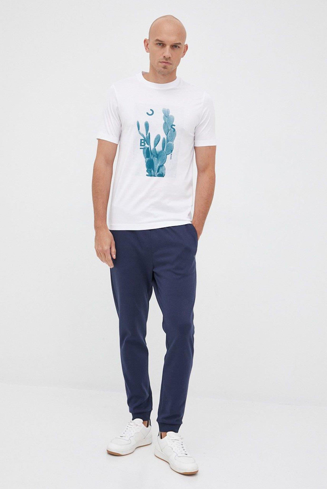 BOSS BOSS Erkek Büyük Logo Baskılı Yumuşak Dokulu Beyaz T-Shirt 50469501-100