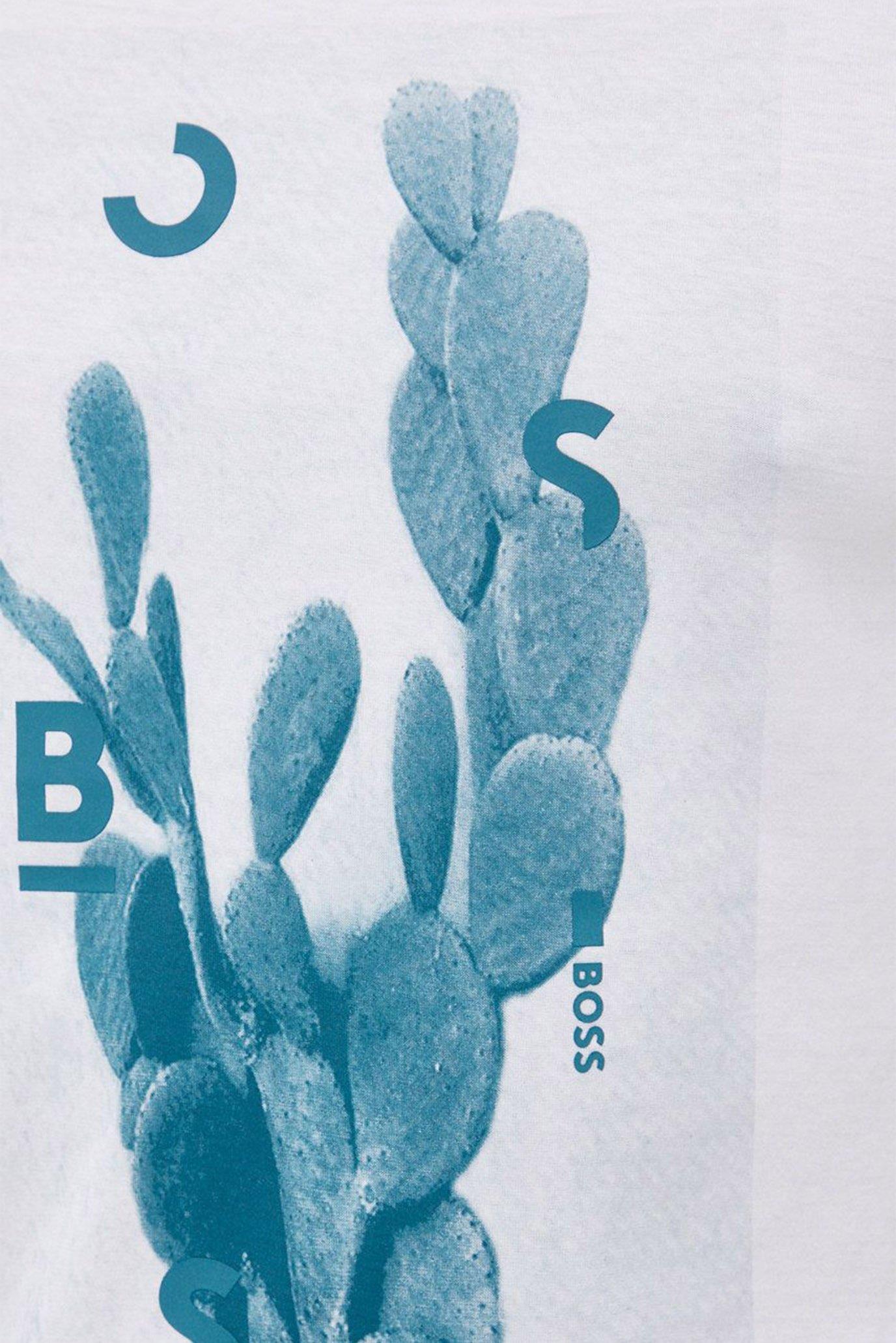 BOSS BOSS Erkek Büyük Logo Baskılı Yumuşak Dokulu Beyaz T-Shirt 50469501-100