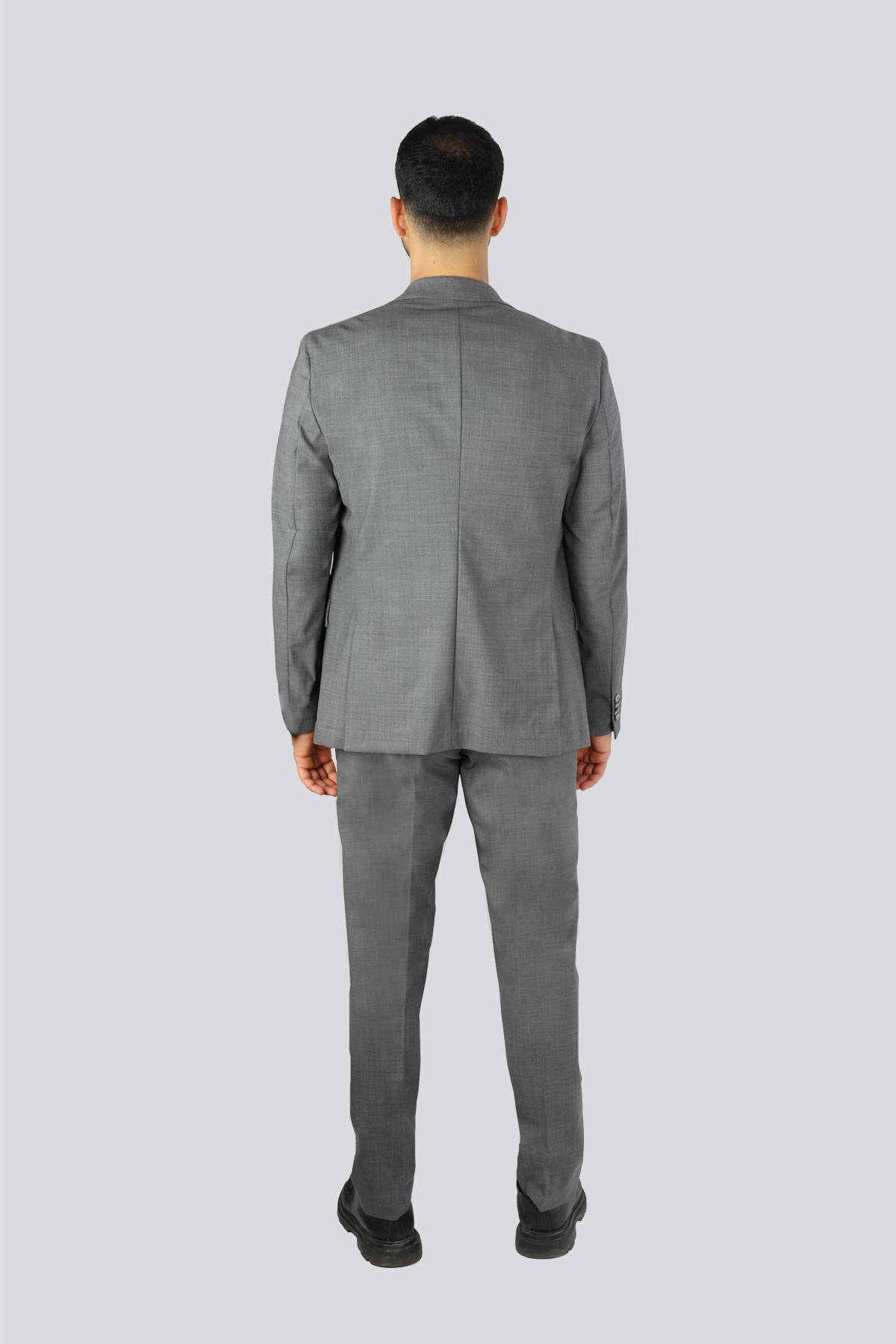 BOSS  BOSS Erkek Çentikli Yaka Normal Kesim Düğme Kapamalı Gri Alt-Üst Takım 50557244-030