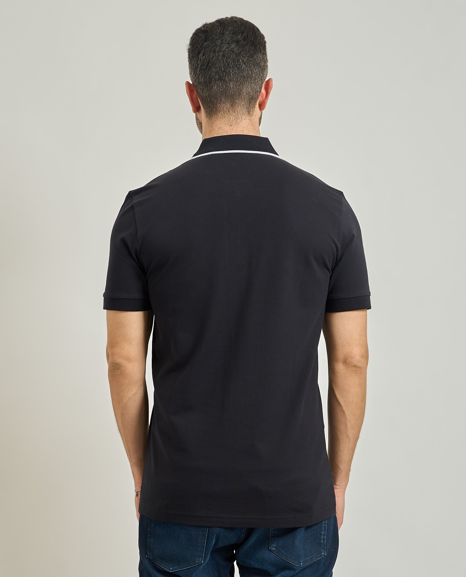 BOSS  BOSS Erkek Dar Kesim Nem Emici Esnek Pamuklu Kısa Kollu Lacivert Polo Yaka T-Shirt 50555698-402
